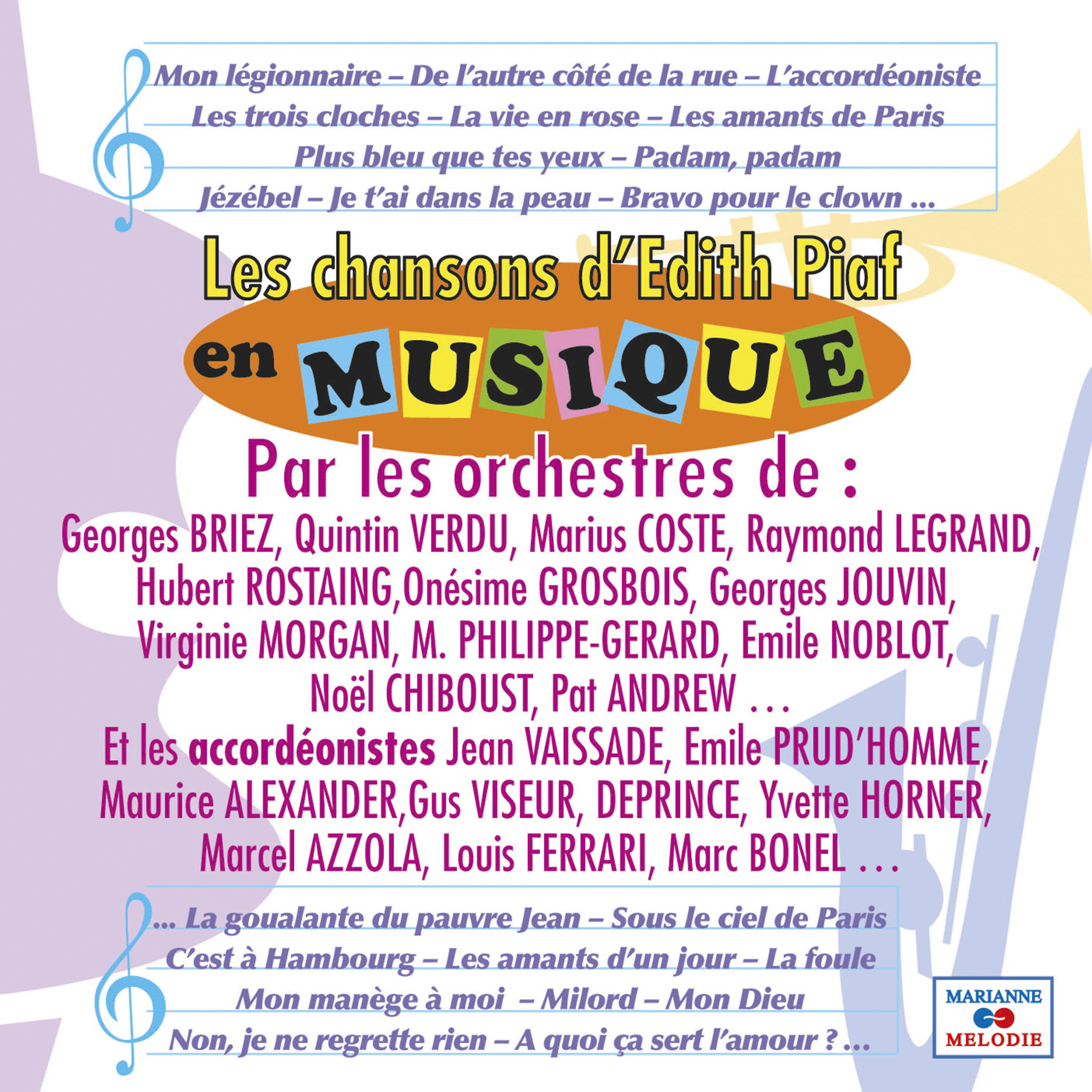 Релиз Les chansons d'Edith Piaf en musique