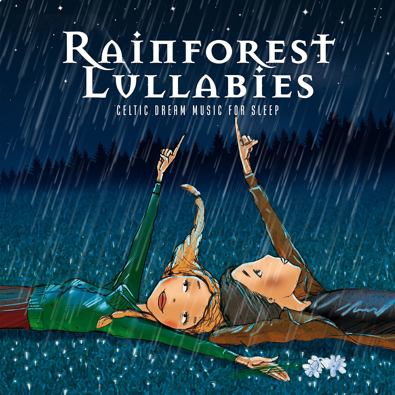 Релиз Rainforest Lullabies - Celtic Dream Music for Sleep, Night Ambient Sounds with Crickets and Forest Stream