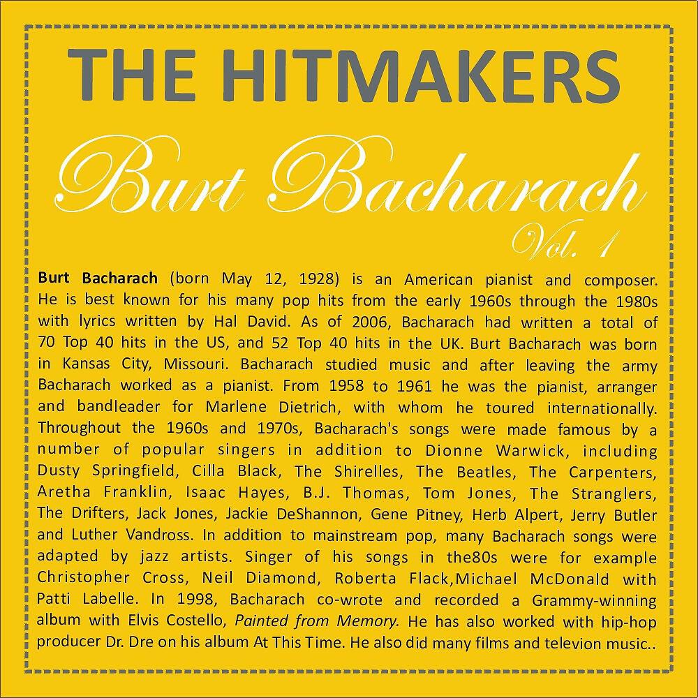 Релиз Hits of Burt Bacharach, Vol. 1