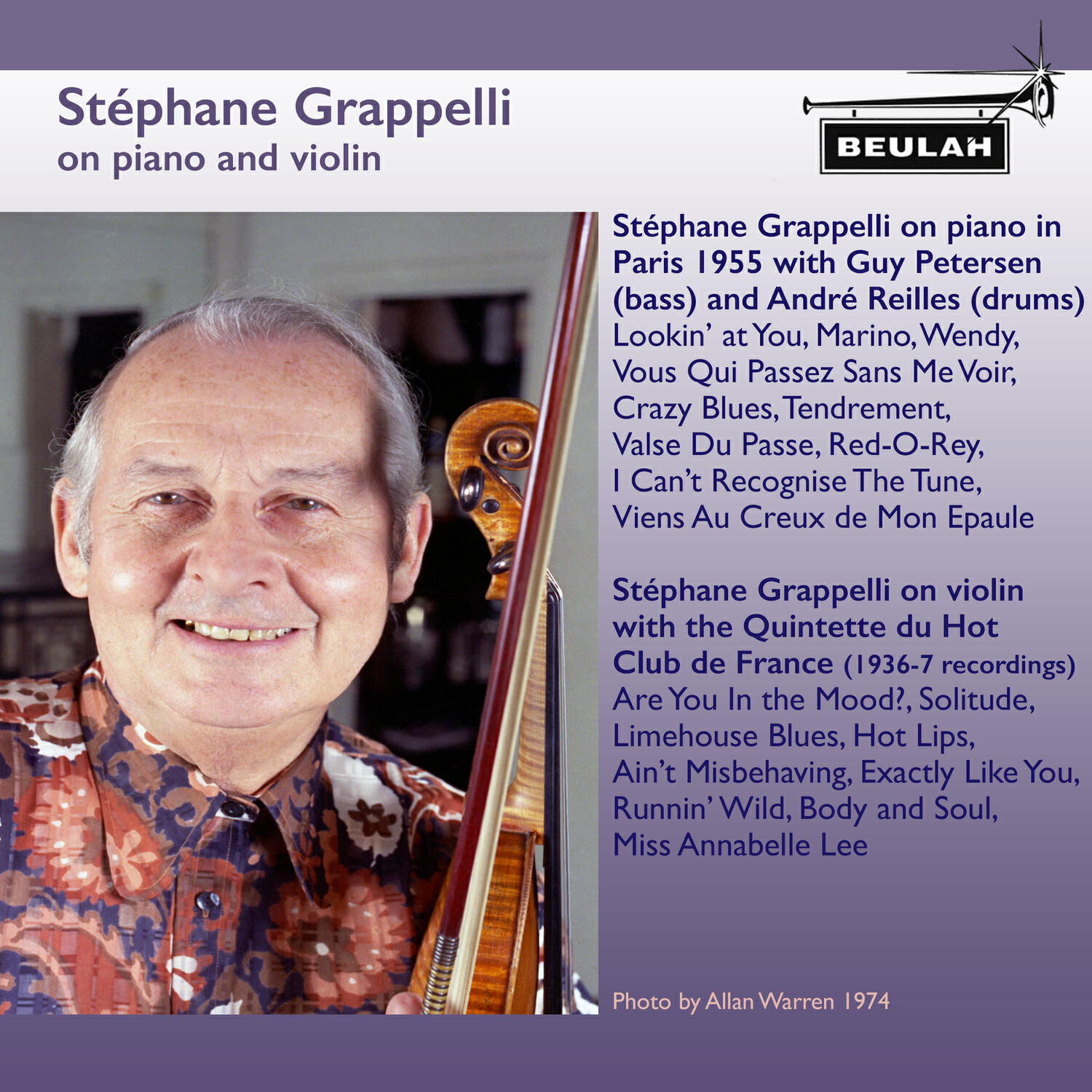 Релиз Stéphane Grappelli on Piano and Violin