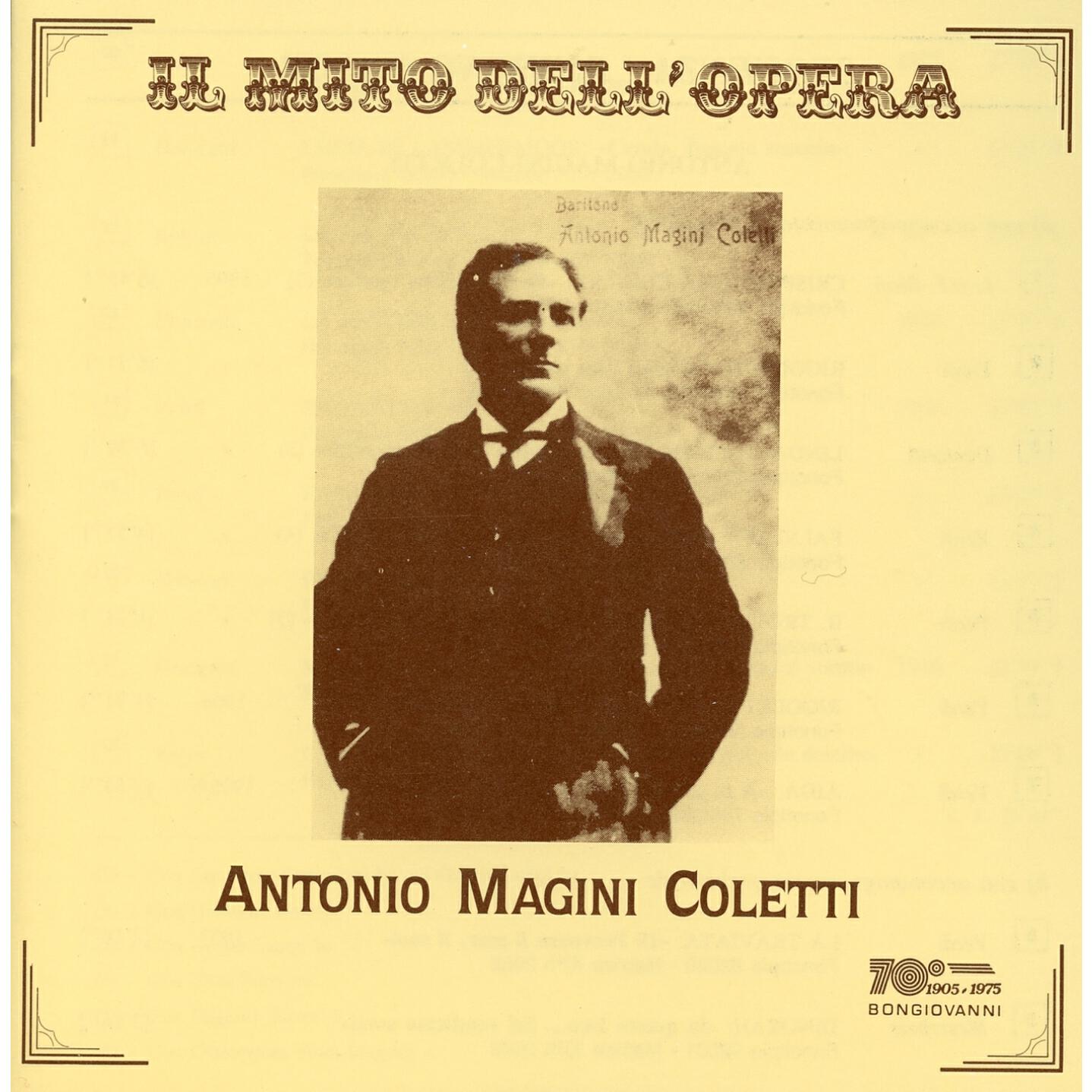 Релиз Il mito dell'opera: Antonio Magini Coletti
