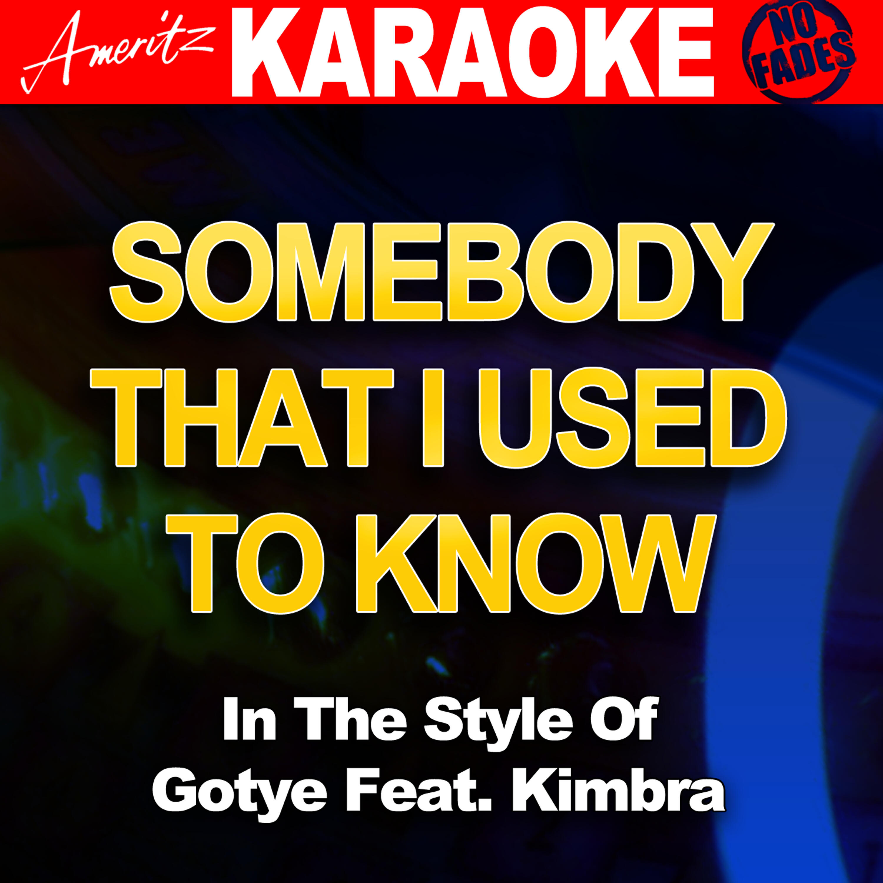 Релиз Somebody That I Used To Know (In The Style Of Gotye Feat. Kimbra)