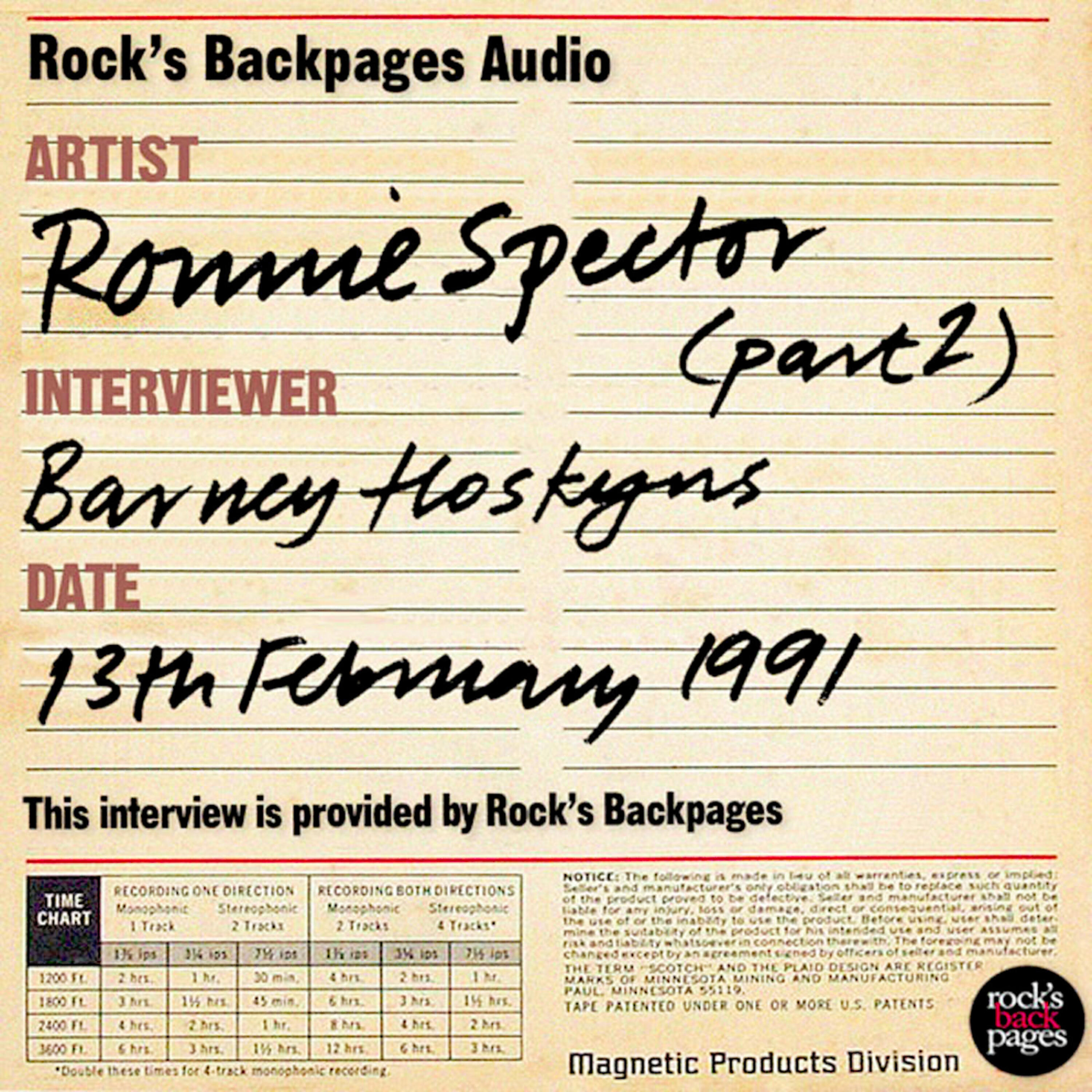 Релиз Ronnie Spector Interviewed By Barney Hoskyns - Part 2