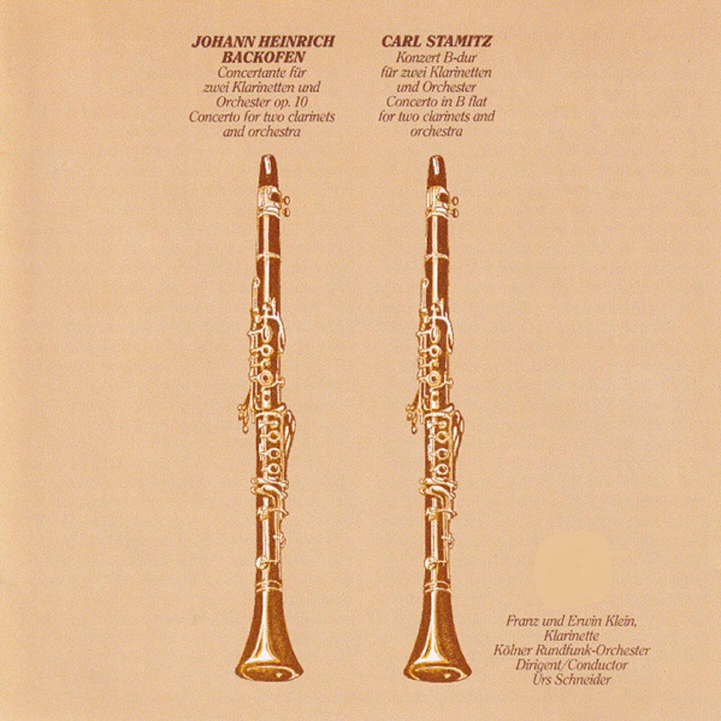 Релиз Carl Stamitz, Johann Heinrich Backofen: Concertos for Two Clarinets and Orchestra