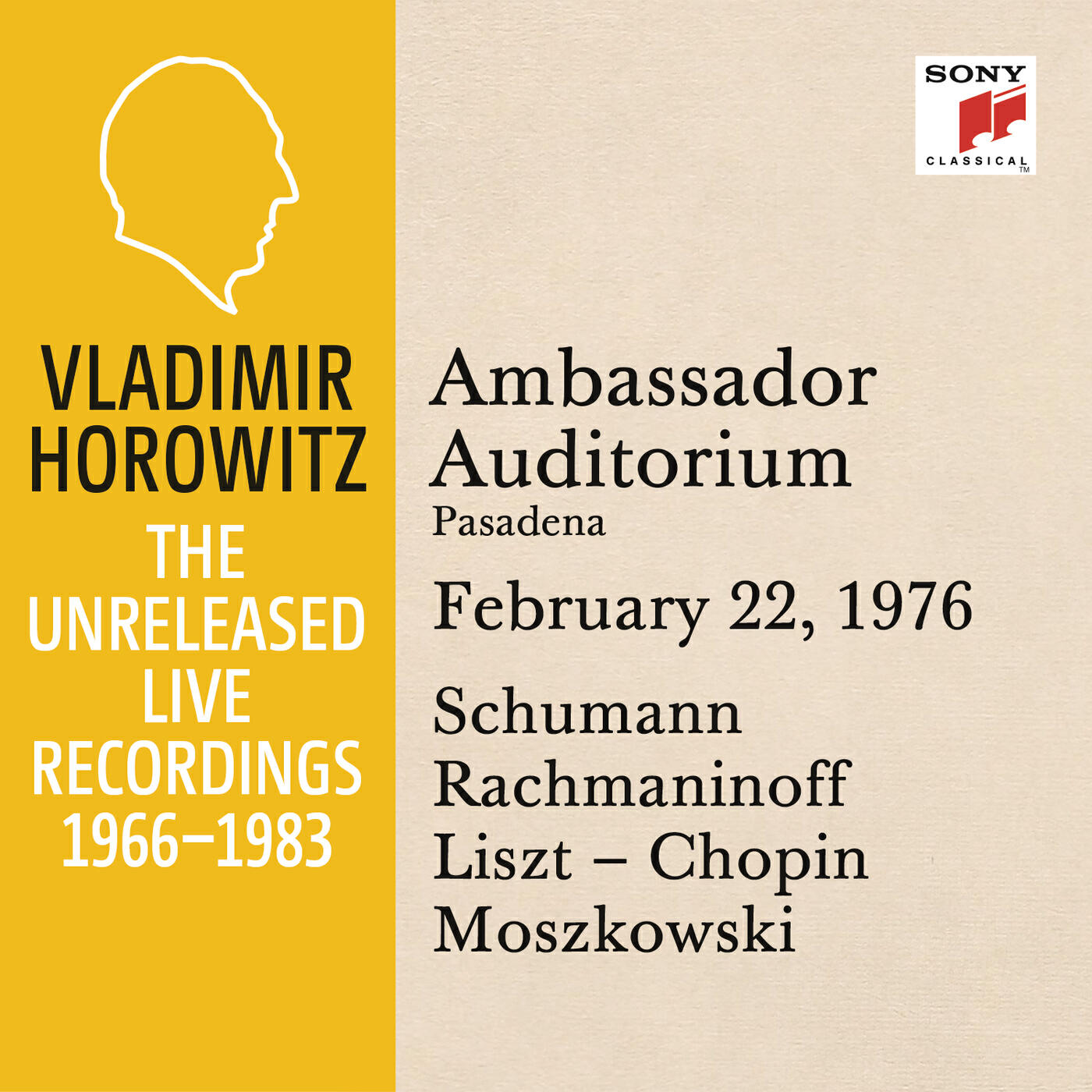 Релиз Vladimir Horowitz in Recital at Ambassador College, Pasadena, February 22, 1976