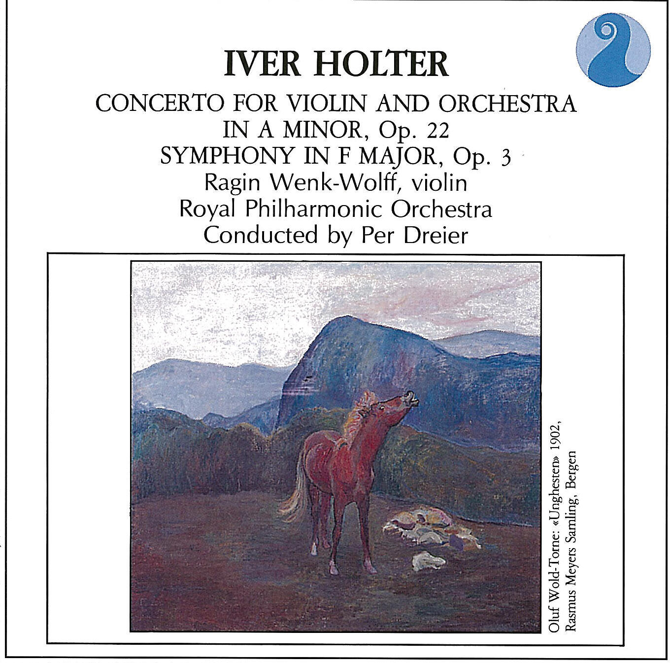Постер альбома Holter: Concerto for Violin and Orchestra in A minor, Op.22 - Symphony in F major, Op.3