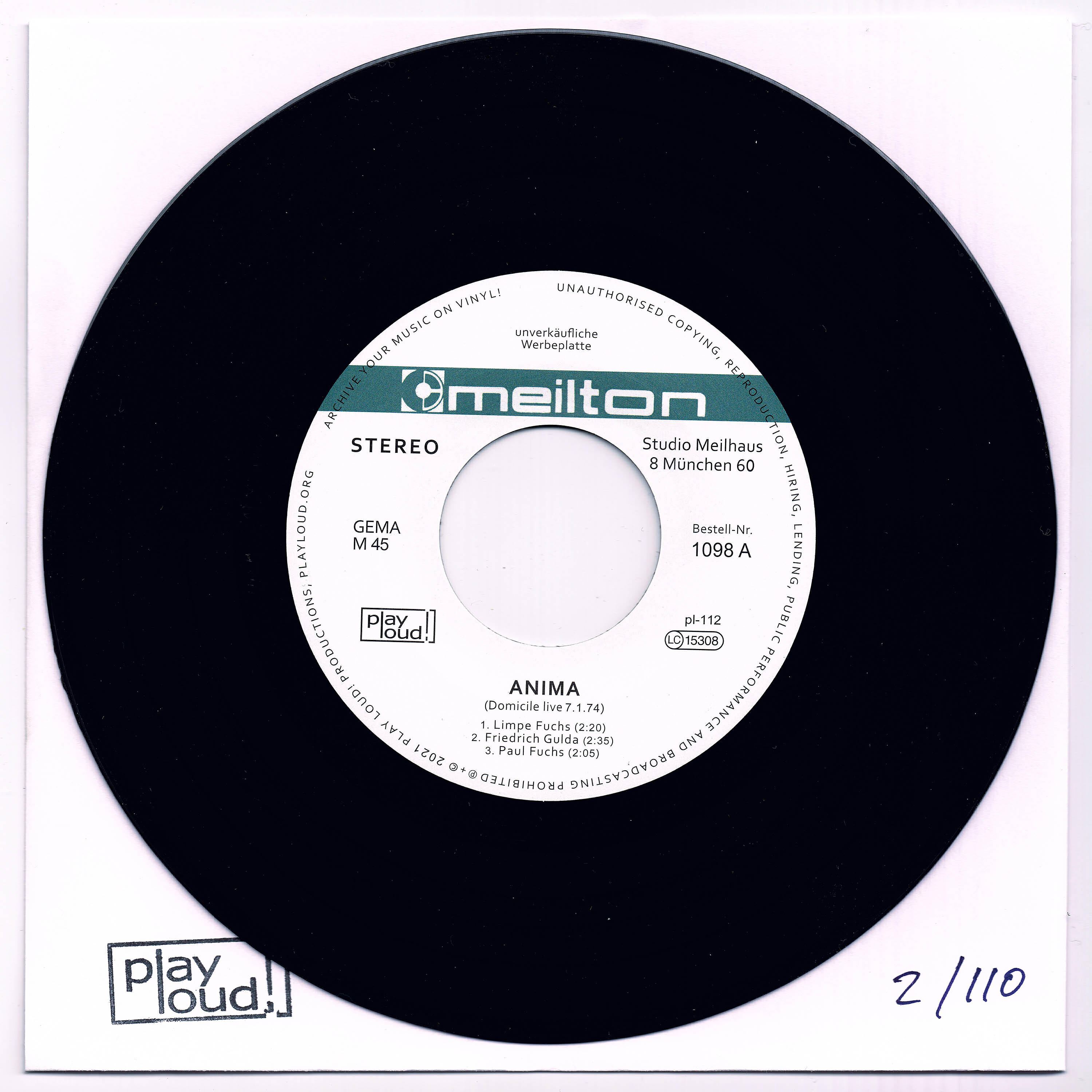 Релиз Domicile (Live 07.01.74)