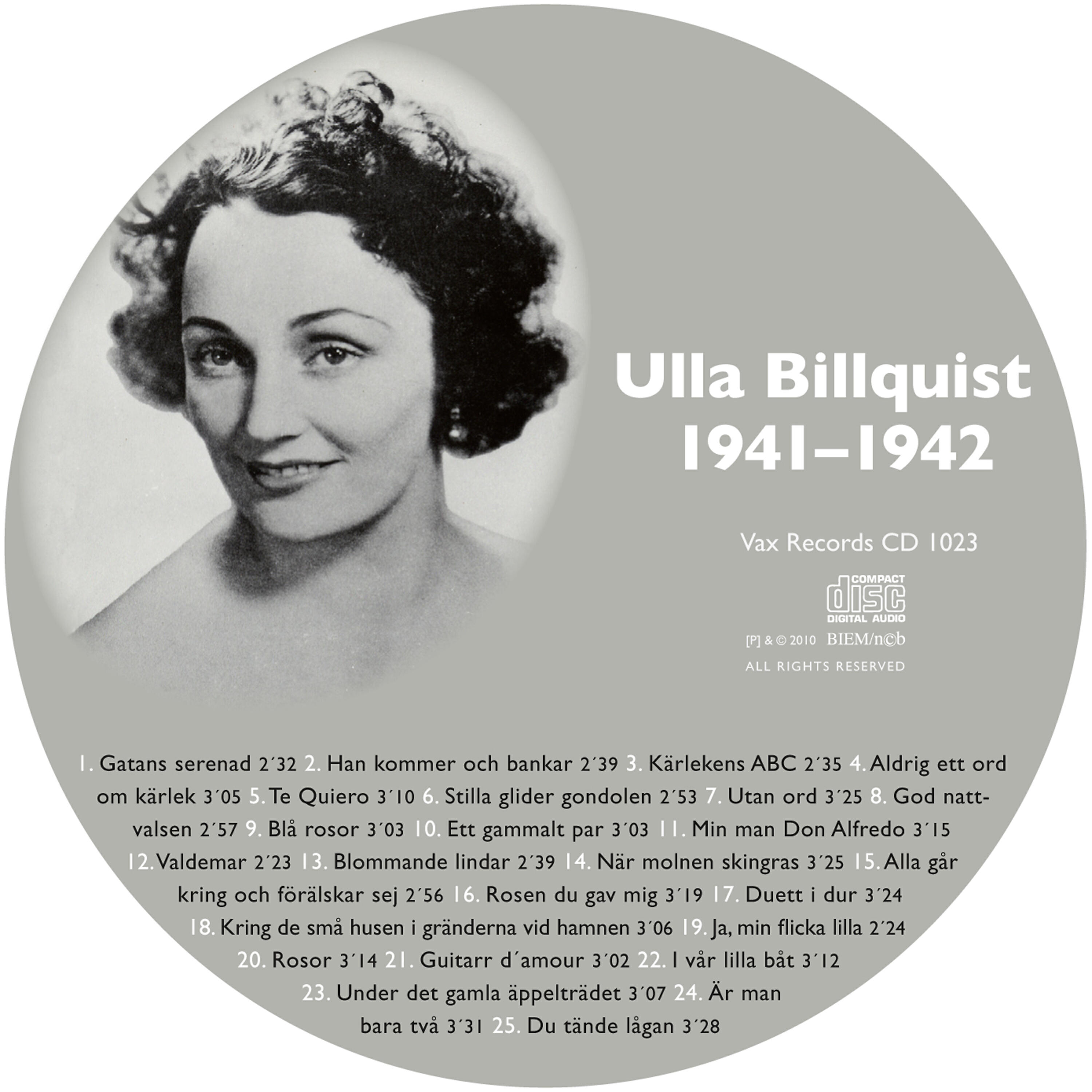 Релиз Den Kompletta Ulla Billquist 1941-1942