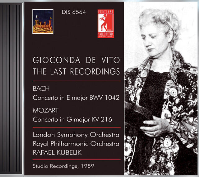 Релиз Violin Concert: Vito, Gioconda De - Bach, J.S. / Mozart, W.A. (Gioconda De Vito Edition, Vol. 6) (1959)