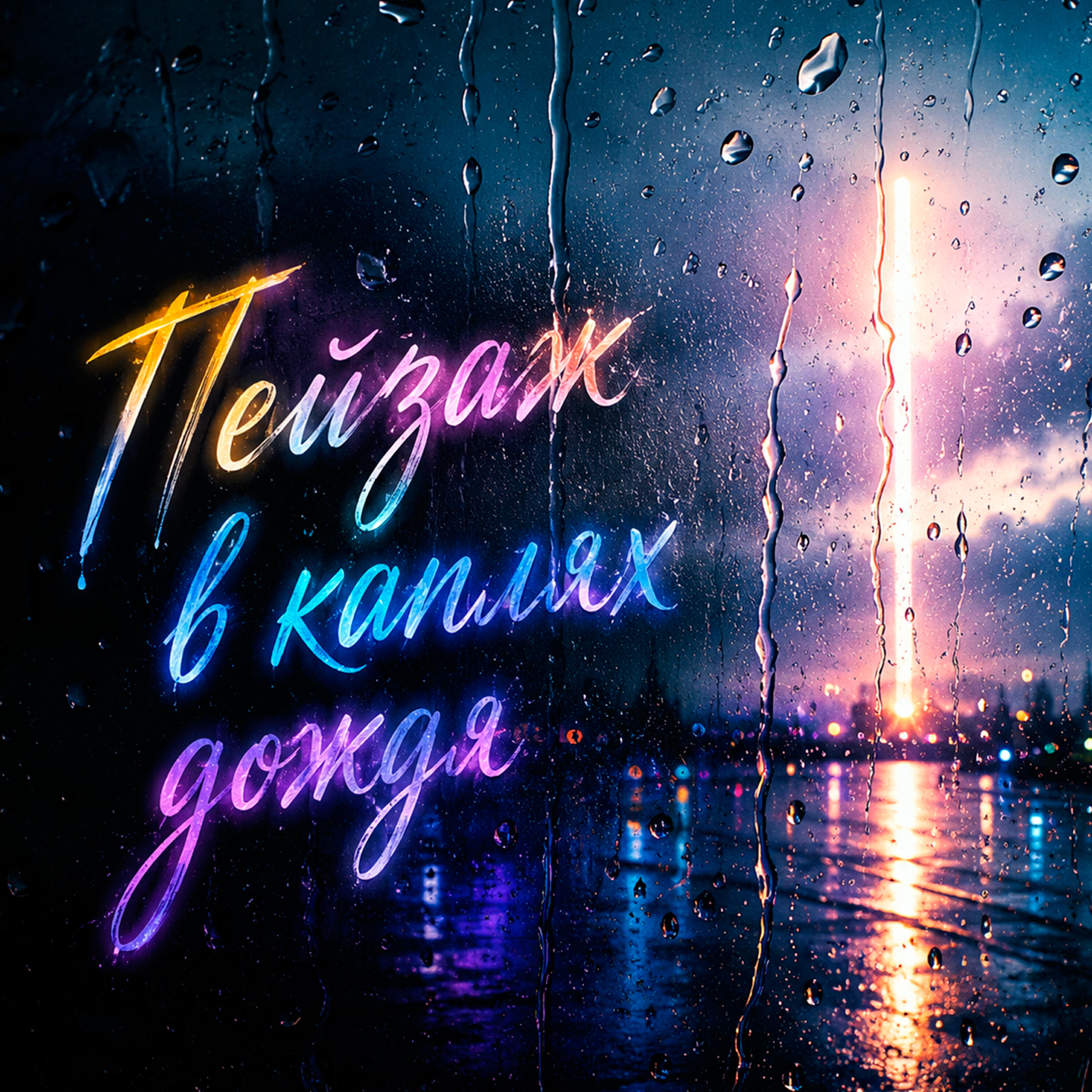 Релиз Пейзаж в каплях дождя