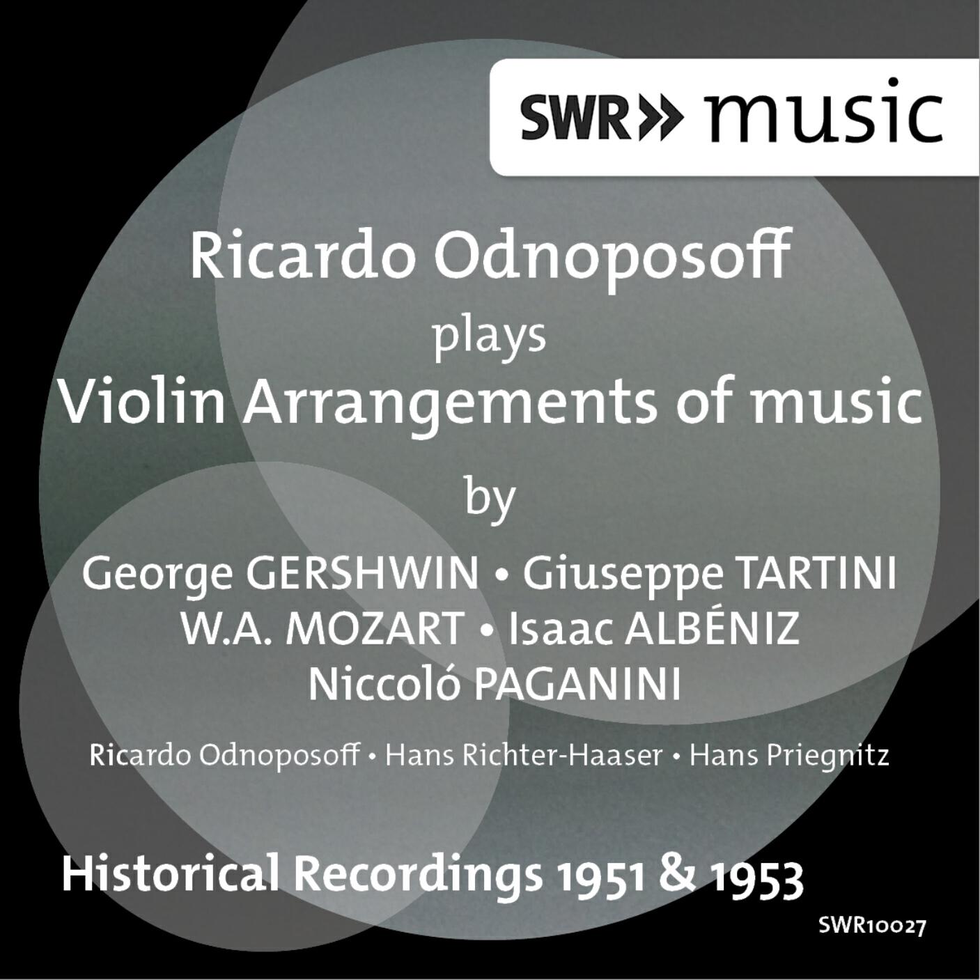 Релиз Gershwin, Tartini, Mozart, Albéniz & Paganini: Arrangements for Violin & Piano