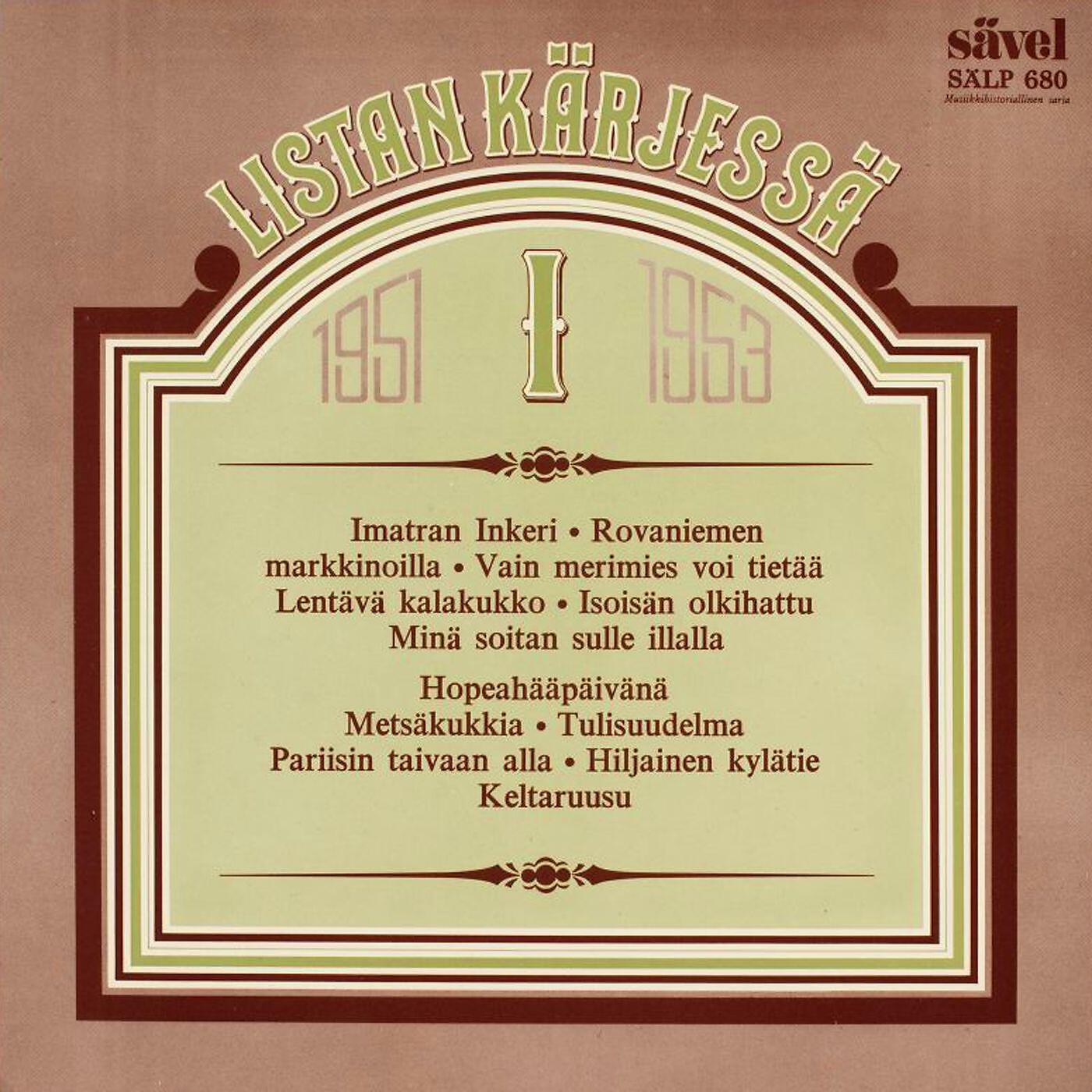 Релиз Listan kärjessä 1 1951-1953