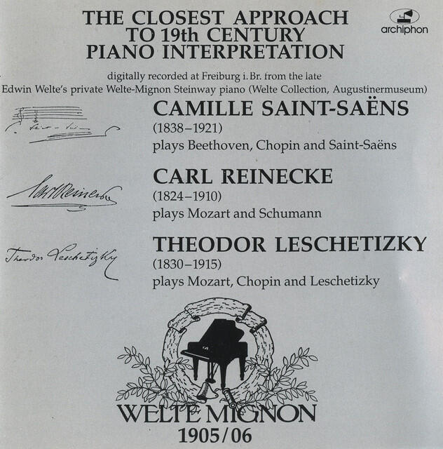 Релиз 19th Century Pianists on Welte Mignon