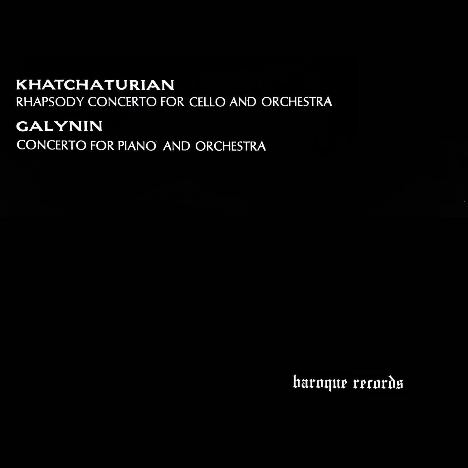 Релиз Rhapsody Concerto For Cello And Orchestra / Concerto For Piano And Orchestra