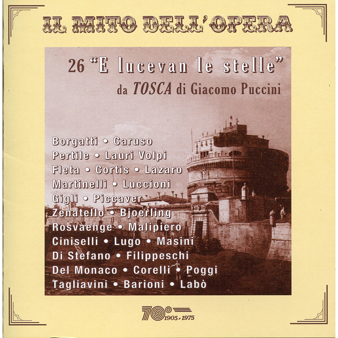 Релиз Il mito dell'opera: 26 "E Lucevan le stelle" da Tosca di Giacomo Puccini