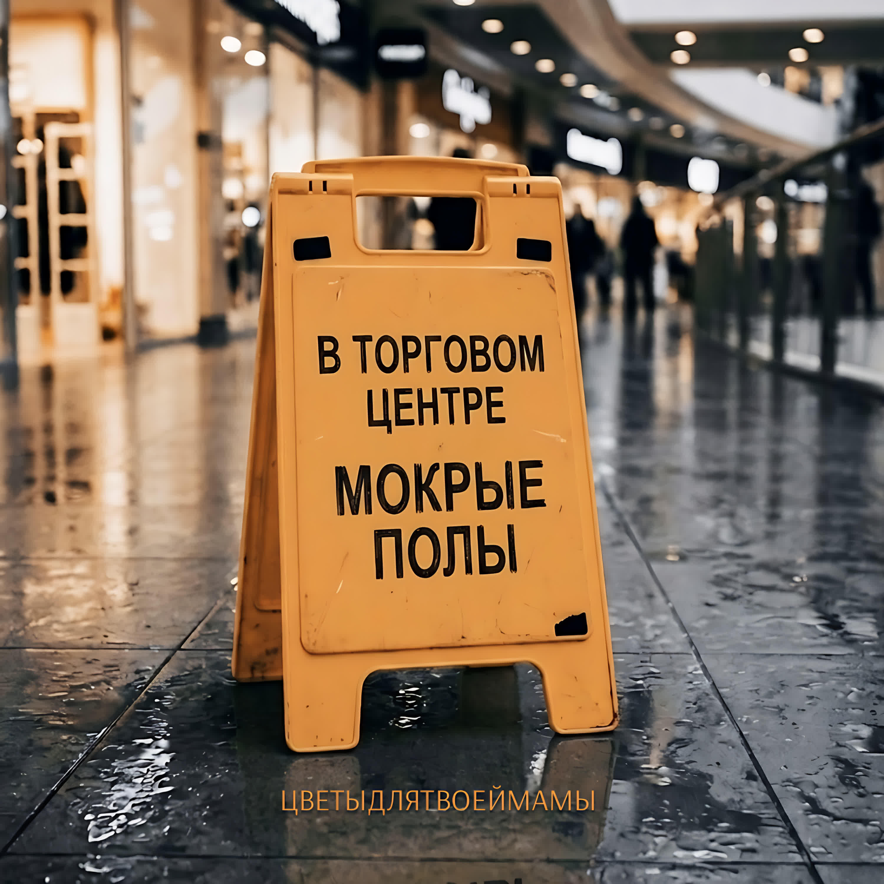 Релиз В торговом центре мокрые полы