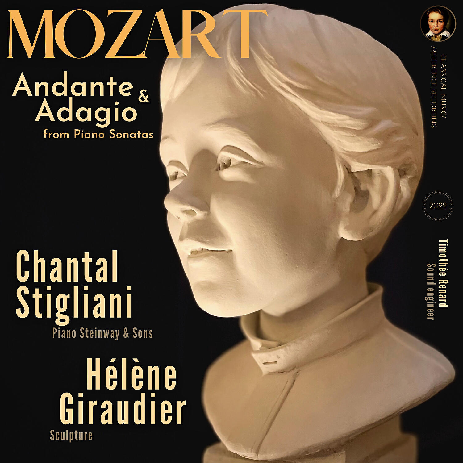 Релиз Mozart: Andante & Adagio from Piano Sonatas by Chantal Stigliani