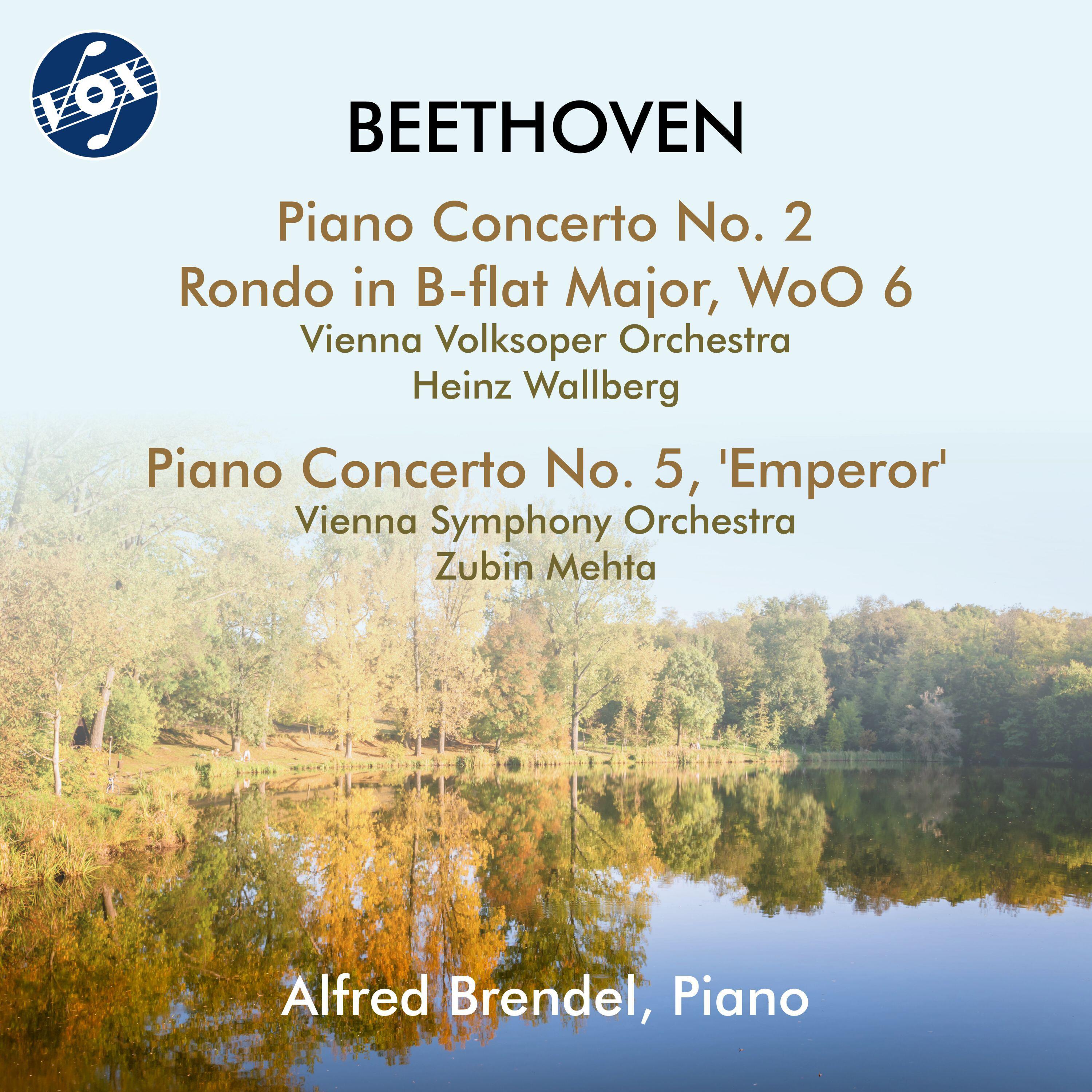 Релиз Beethoven: Piano Concertos Nos. 2 & 5 "Emperor" & Rondo, WoO 6 (1995 Remastered Version)