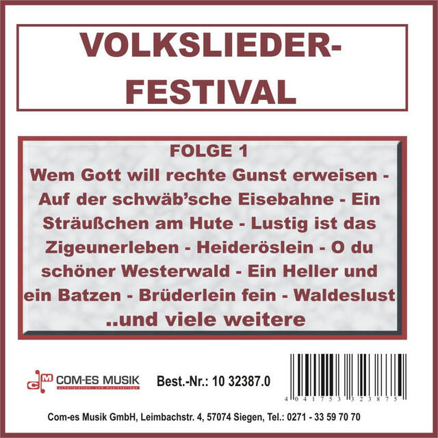 Релиз Volkslieder-Festival, Folge 1
