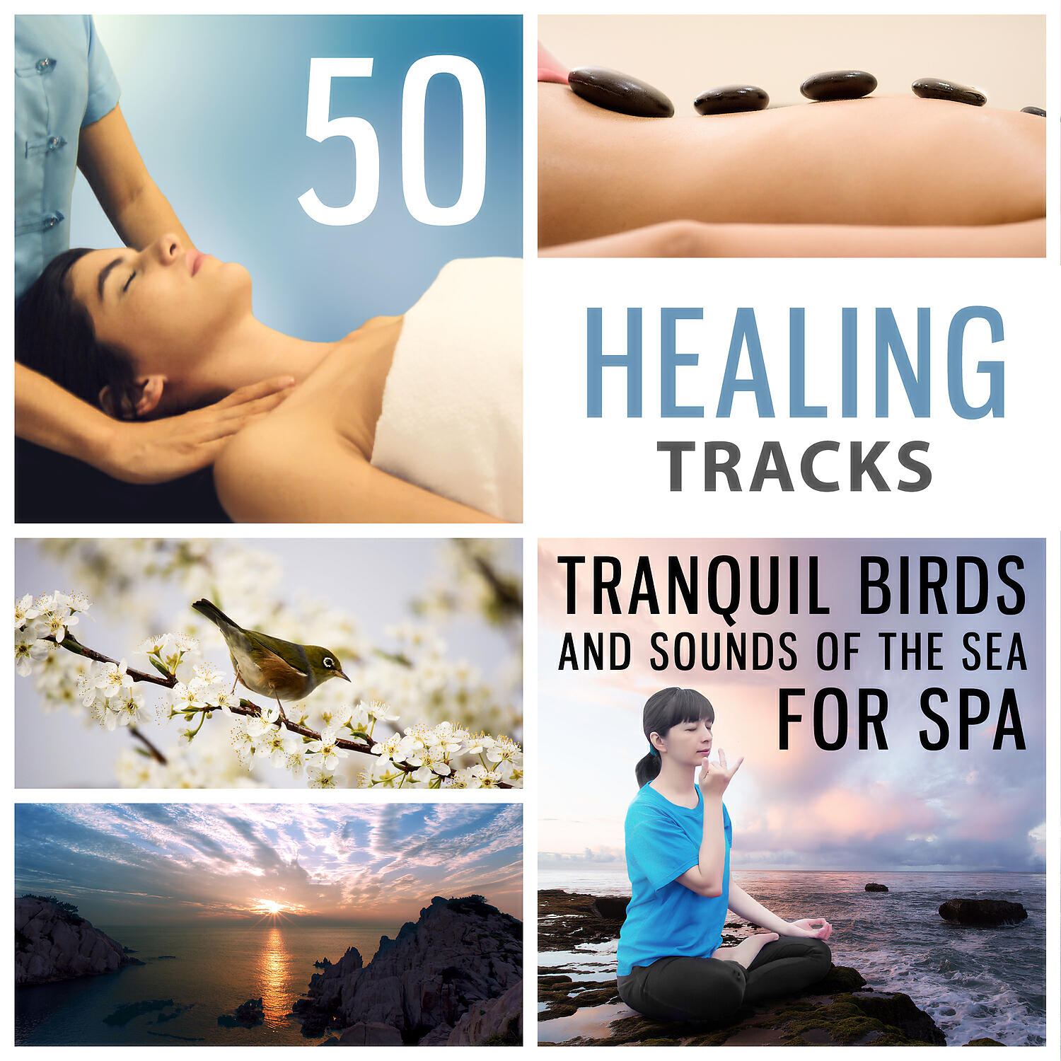 Релиз 50 Healing Tracks: Tranquil Birds and Sounds of the Sea for Spa & Massage, Instrumental Background Music to De-Stress, Inner Peace, Awakening (Yoga Meditation)