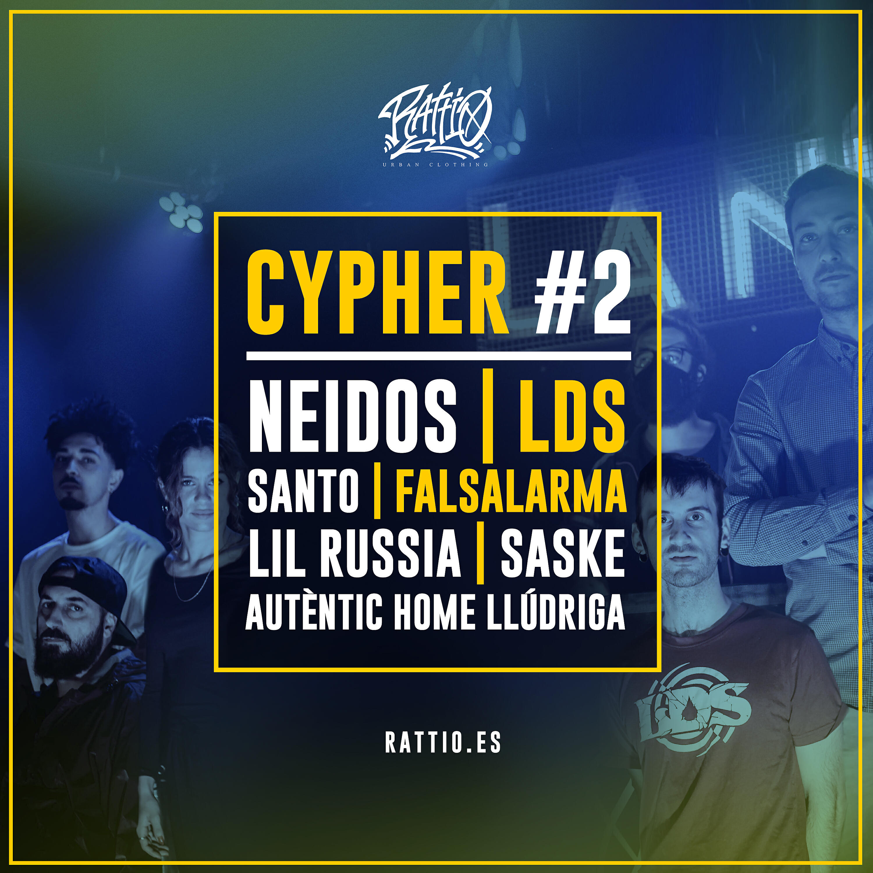 Rattio Merch, Falsalarma, Saske, Neidos, Autèntic Home Llúdriga, El Santo, Lil Russia, GORDO DEL FUNK - Rattio Cypher #2