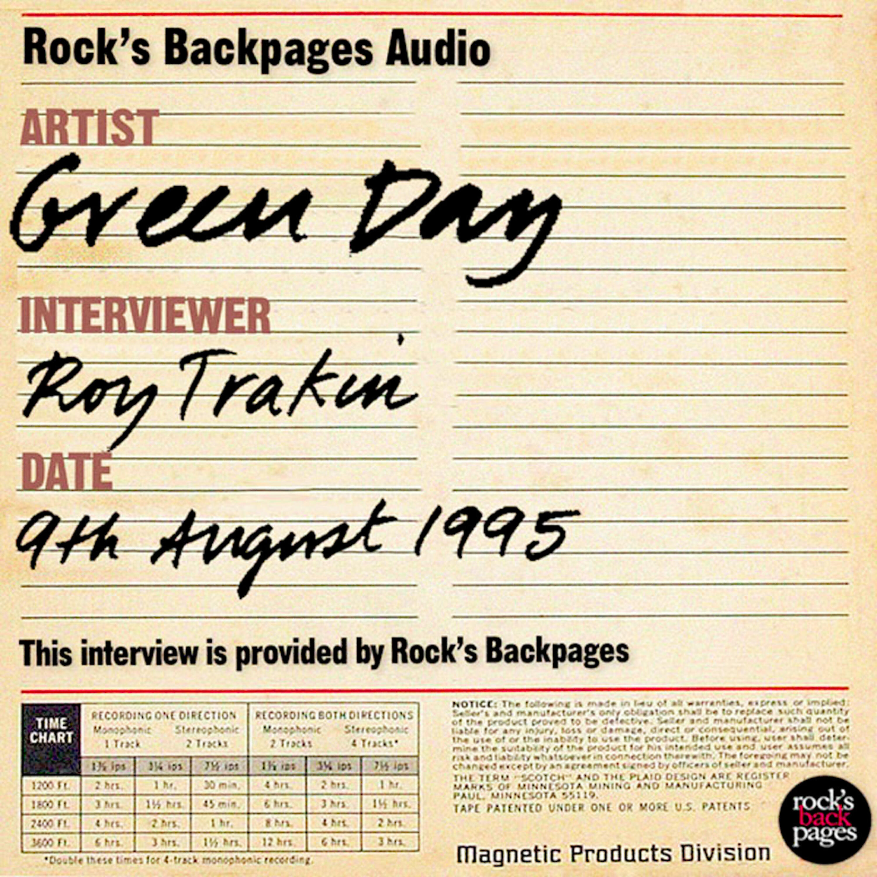 Релиз Green Day Interviewed By Roy Trakin