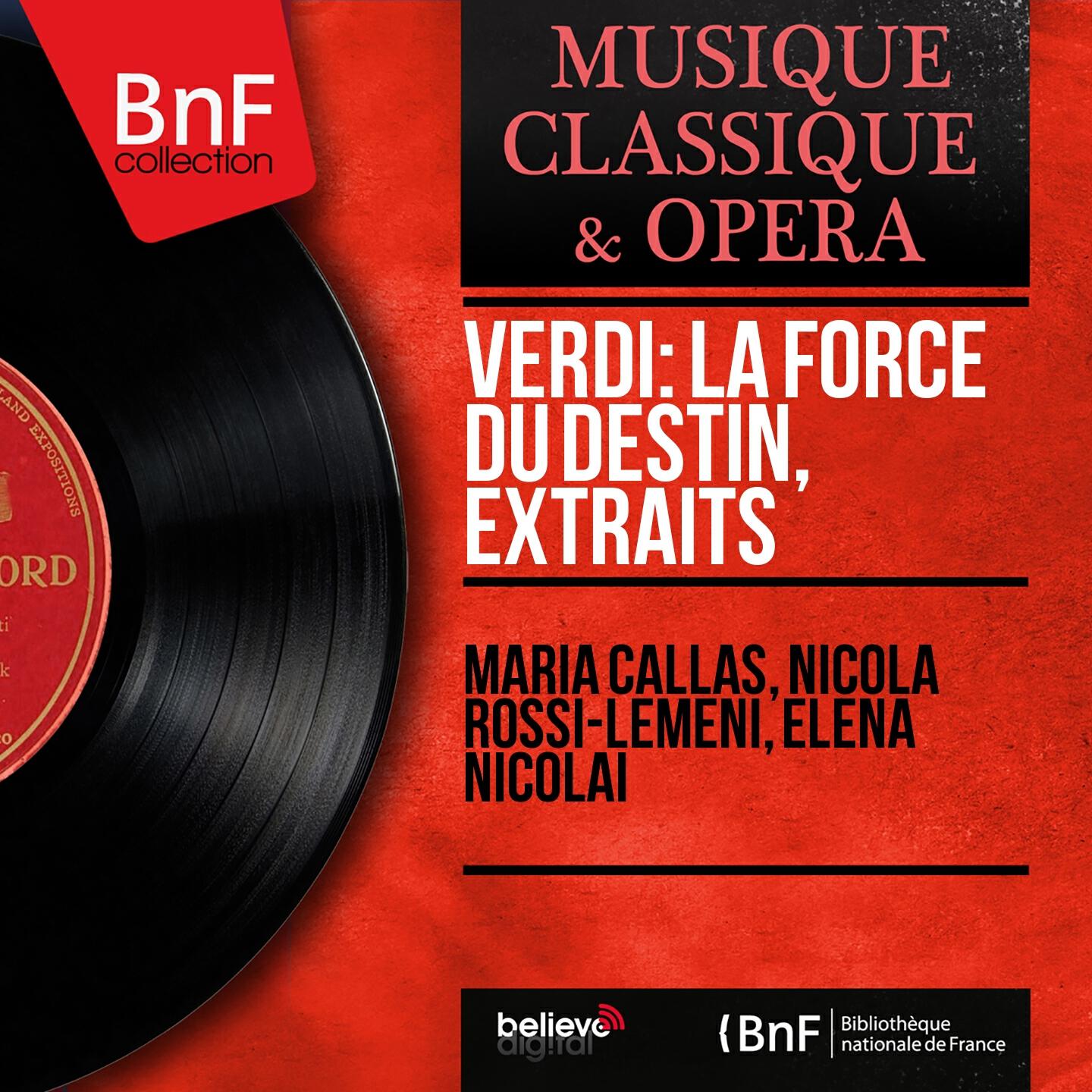 Релиз Verdi: La force du destin, extraits (Mono Version)