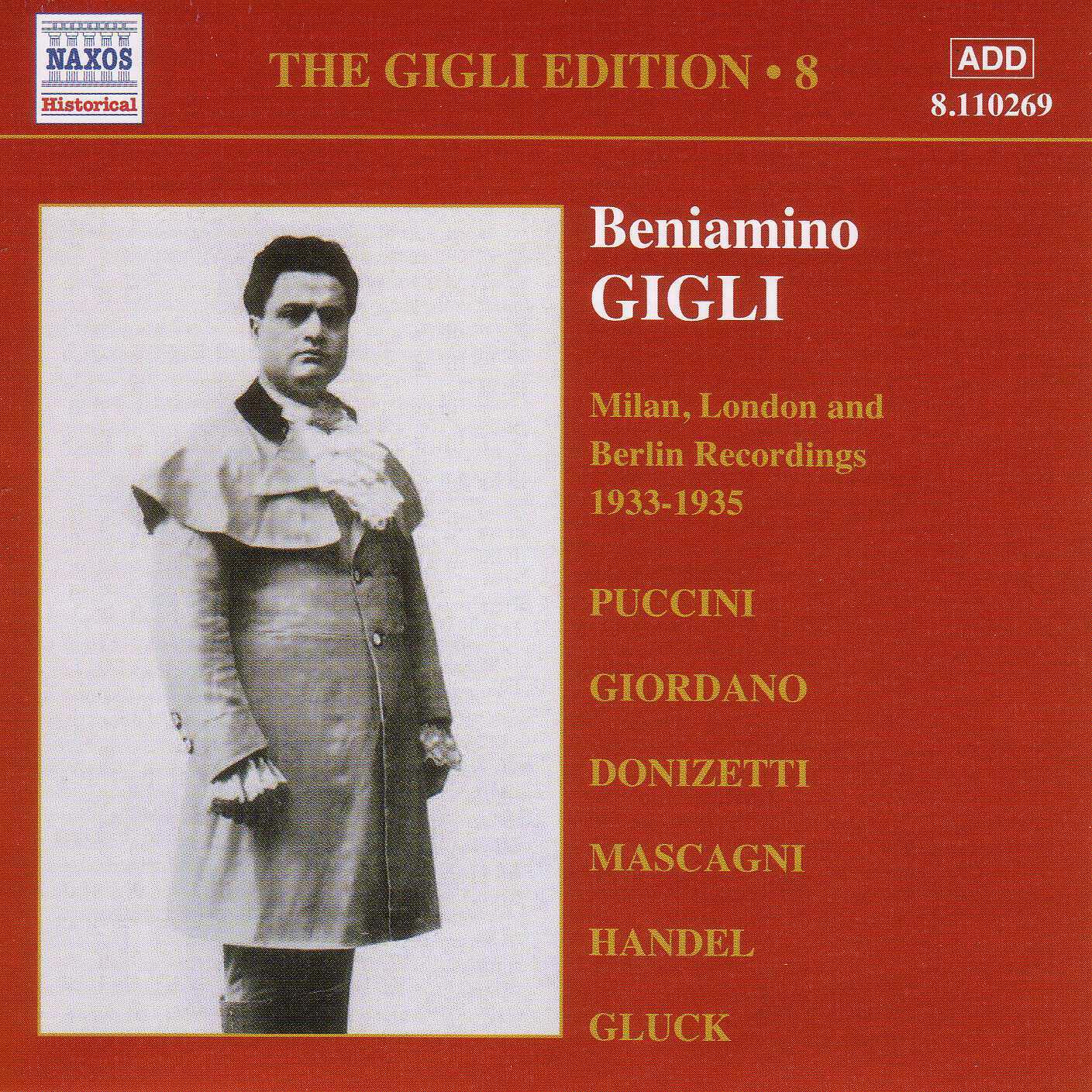 Релиз Gigli, Beniamino: Gigli Edition, Vol. 8: Milan, London and Berlin Recordings (1933-1935)
