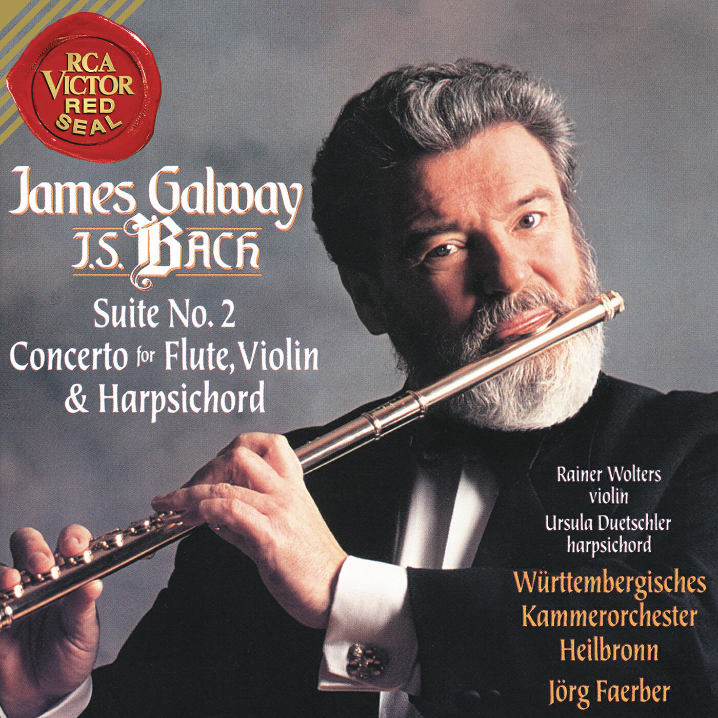 Релиз James Galway Plays Bach: Suite No. 2 & Concerto for Flute, Violin and Harpsichord