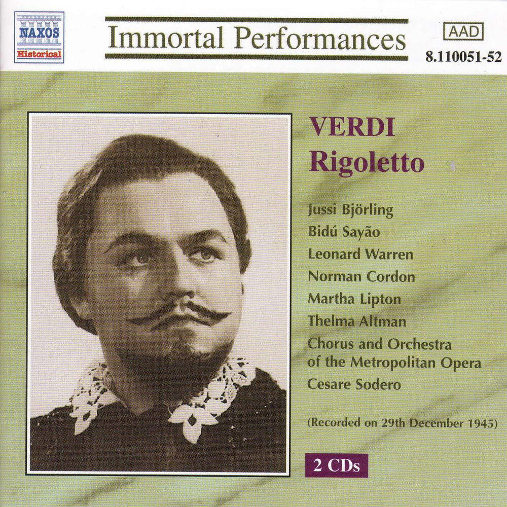 Релиз Verdi: Rigoletto (Bjorling, Sayao, Warren) (1945)