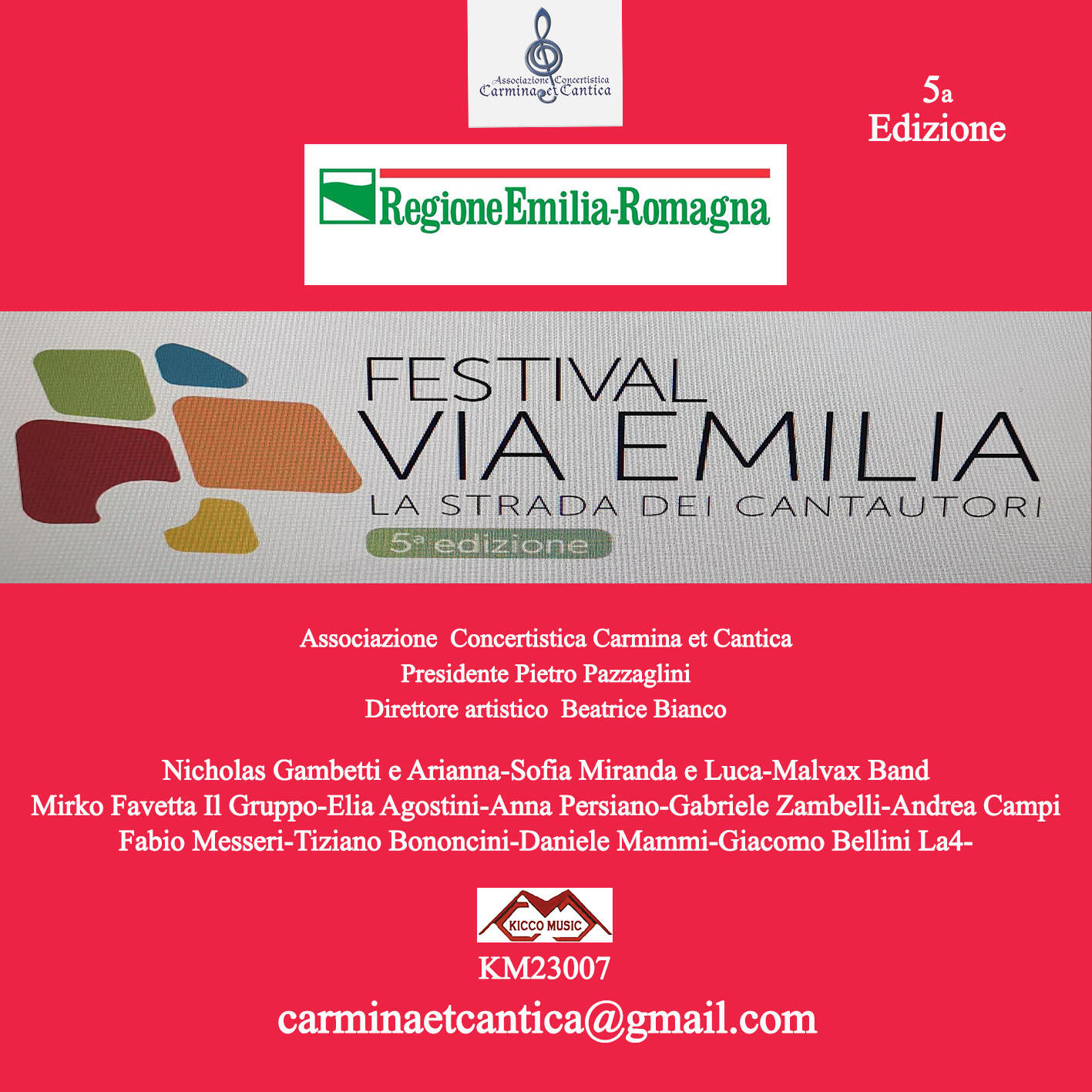 Релиз Festival Via Emilia 5° Edizione 2023 Vari artisti