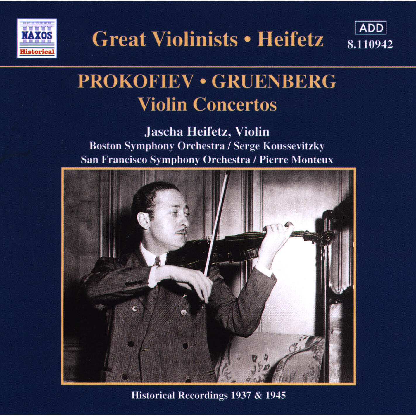 Релиз Prokofiev / Gruenberg: Violin Concertos (Heifetz) (1937, 1945)
