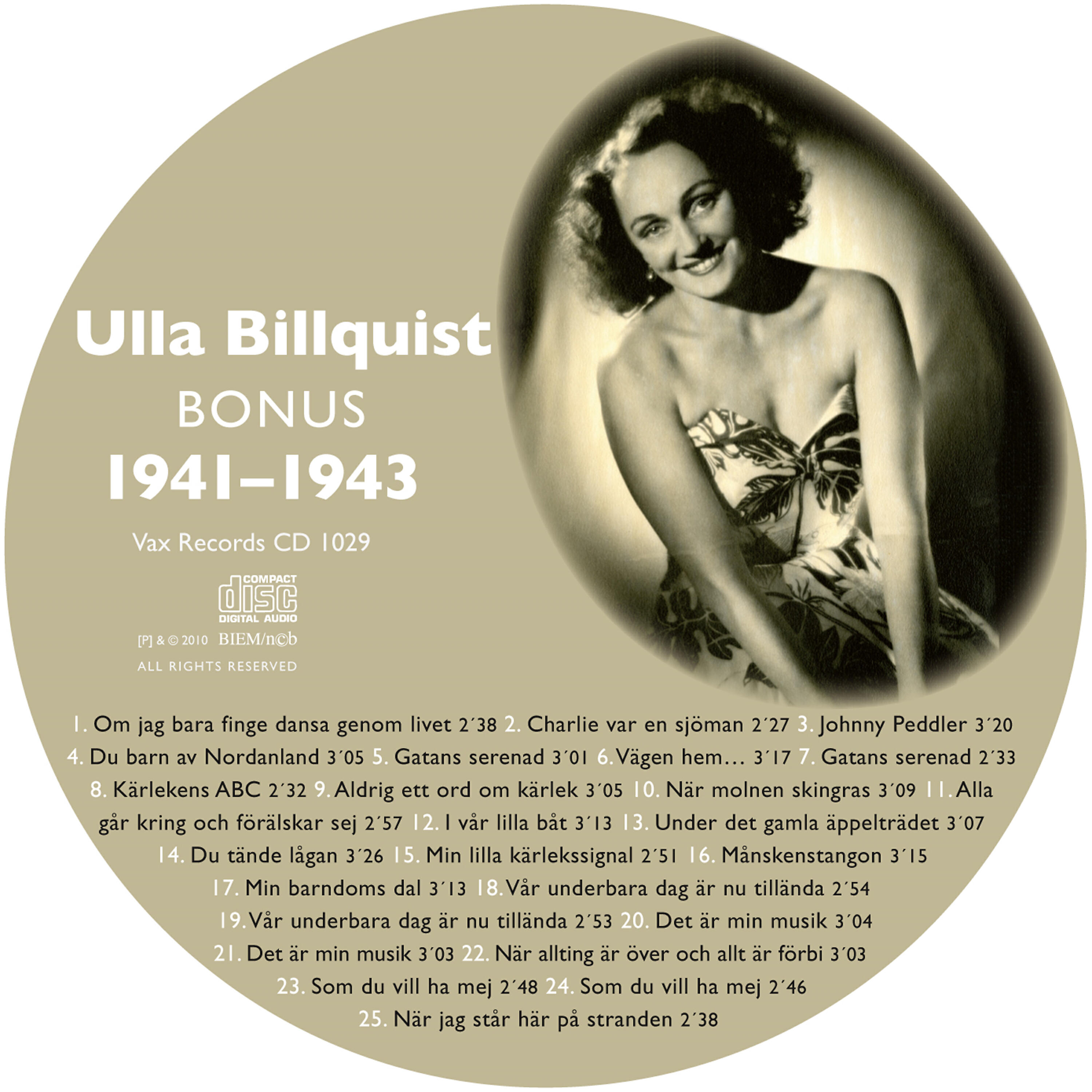 Релиз Den Kompletta Ulla Billquist 1941-1943 (Bonus Version)