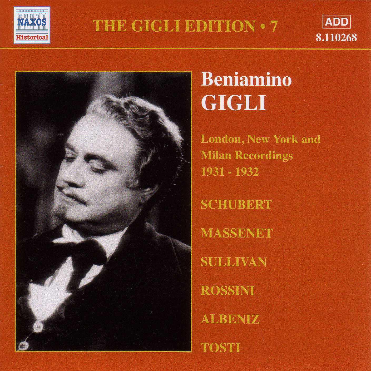 Релиз Gigli, Beniamino: Gigli Edition, Vol. 7: London, New York and Milan Recordings (1931-1932)