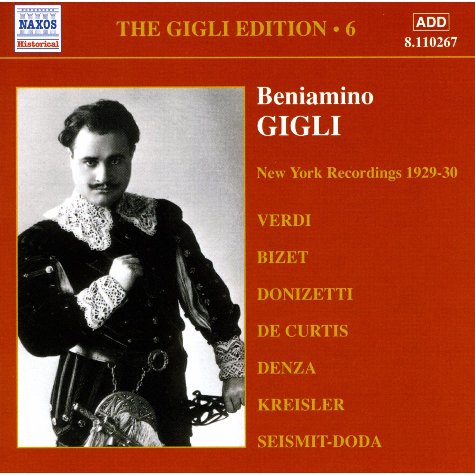 Релиз Gigli, Beniamino: Gigli Edition, Vol. 6: New York Recordings (1928-1930)