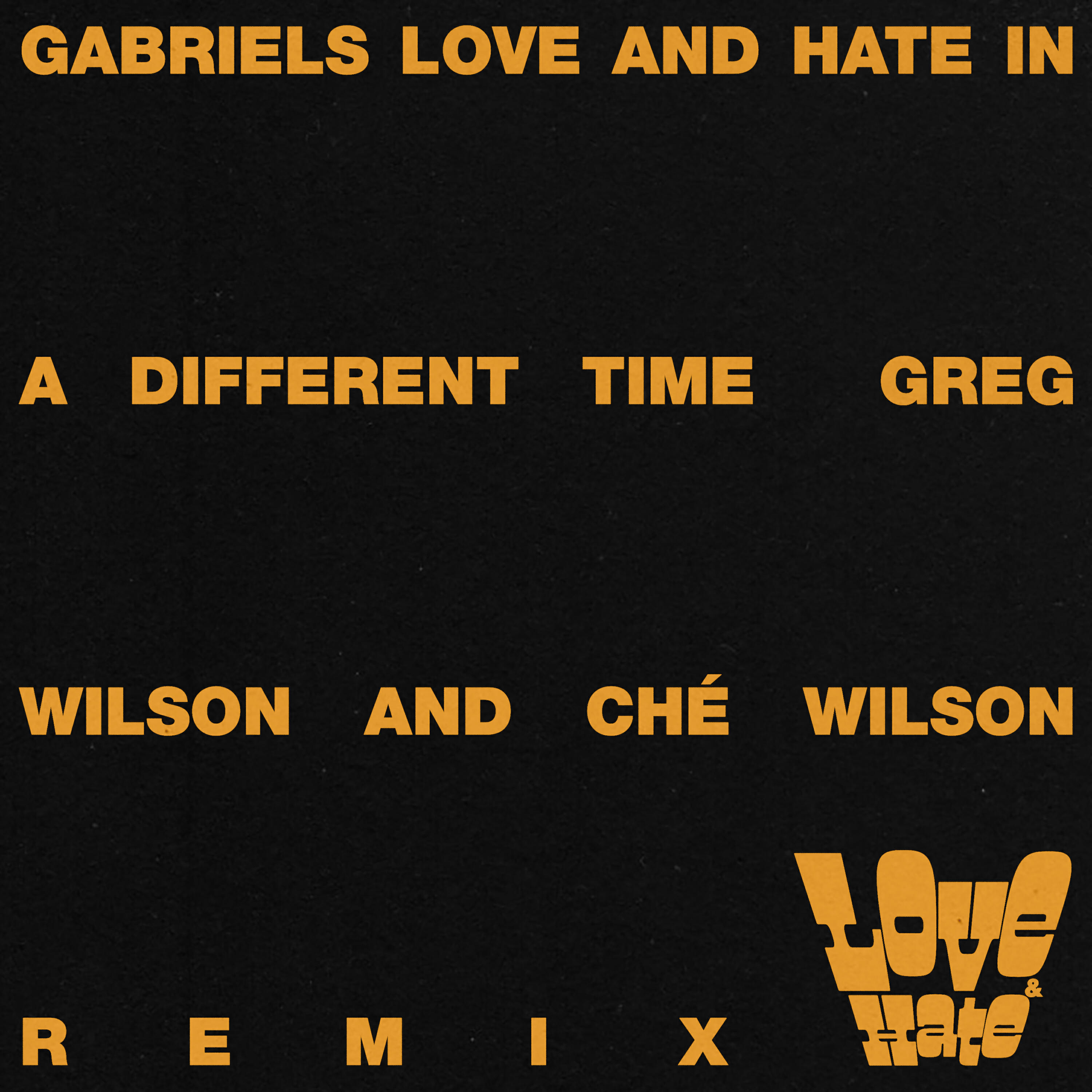 Релиз Love and Hate in a Different Time (Greg Wilson & Ché Wilson Full-Length Remix)