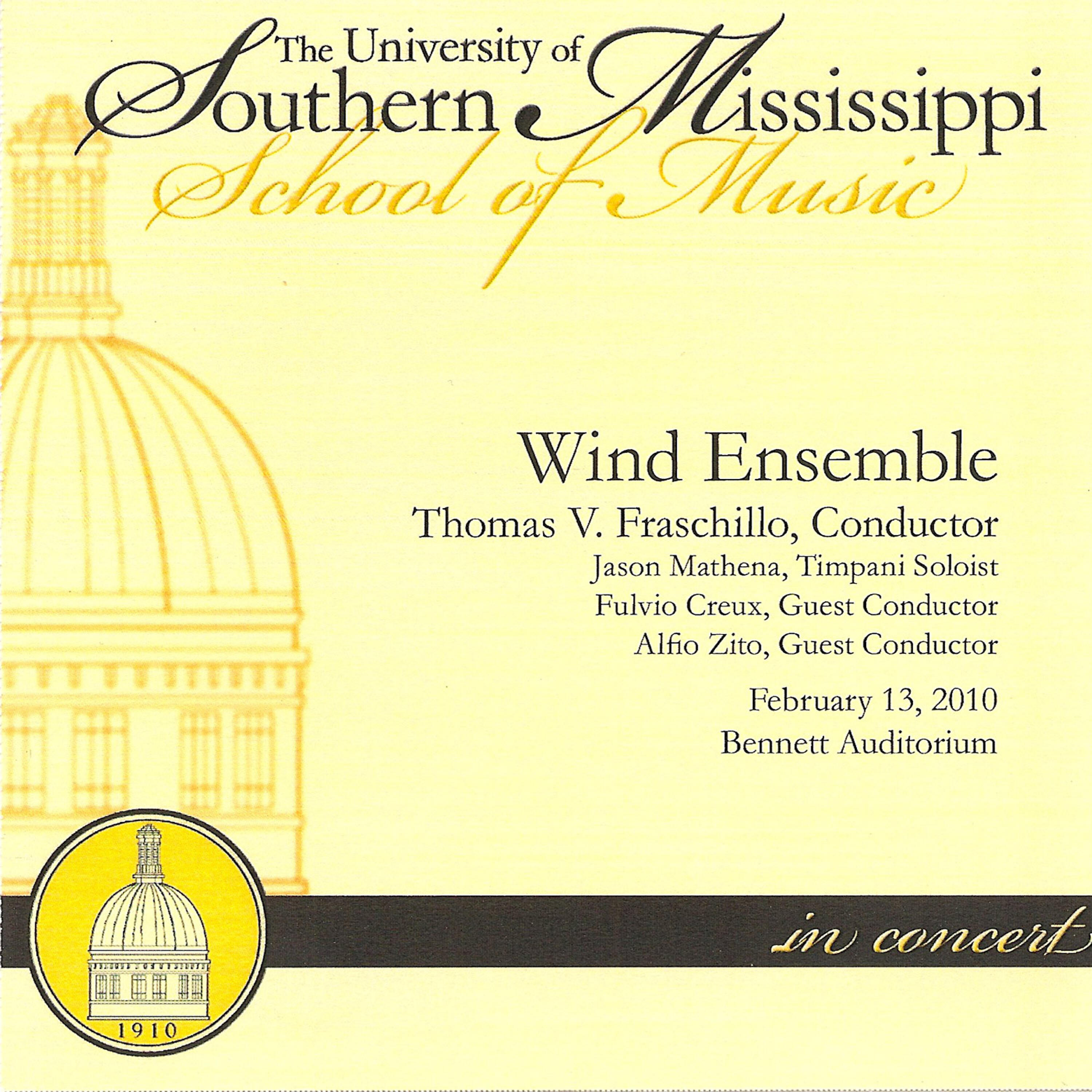 Релиз The University of Southern Mississippi Wind Ensemble February 13, 2010
