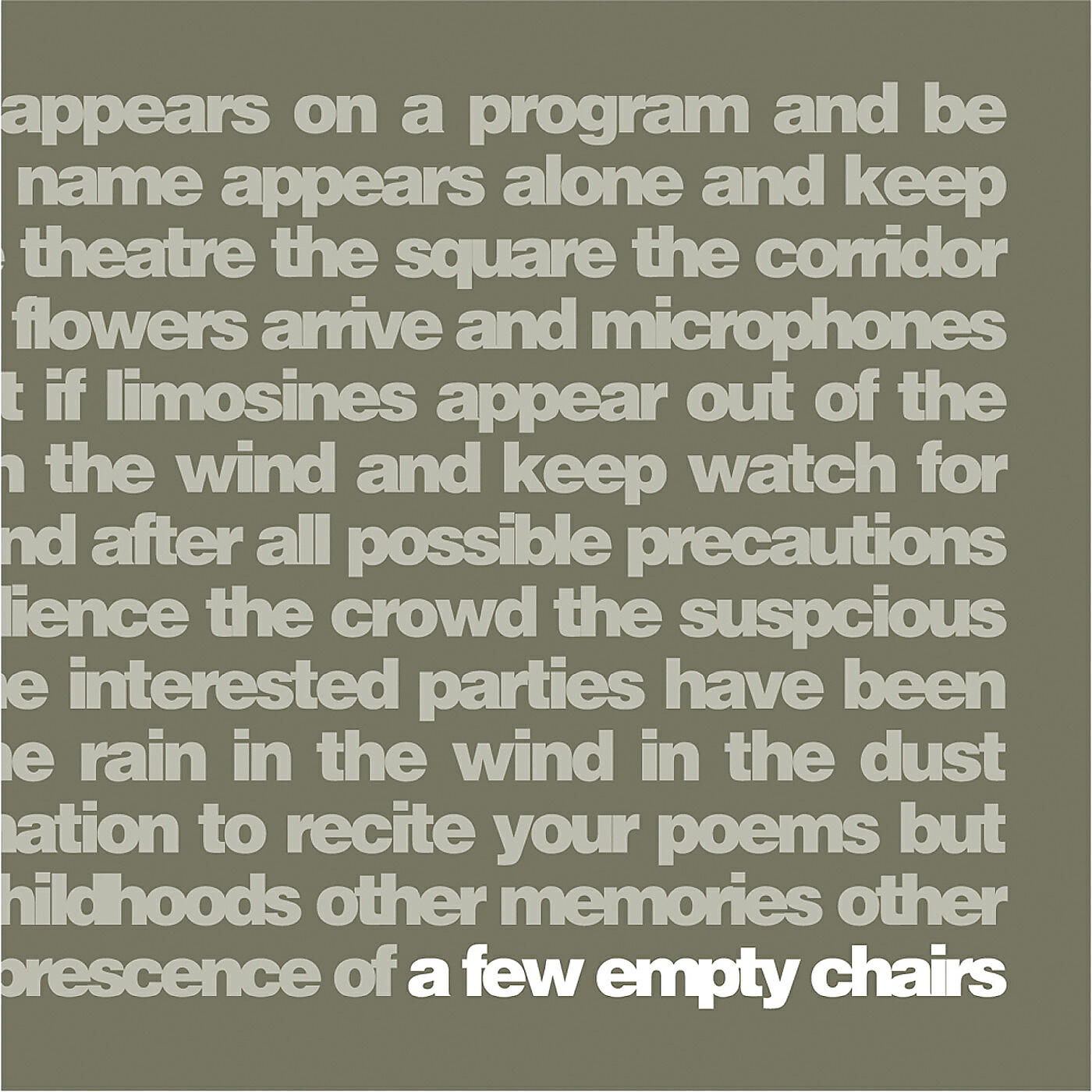 Постер альбома A Few Empty Chairs