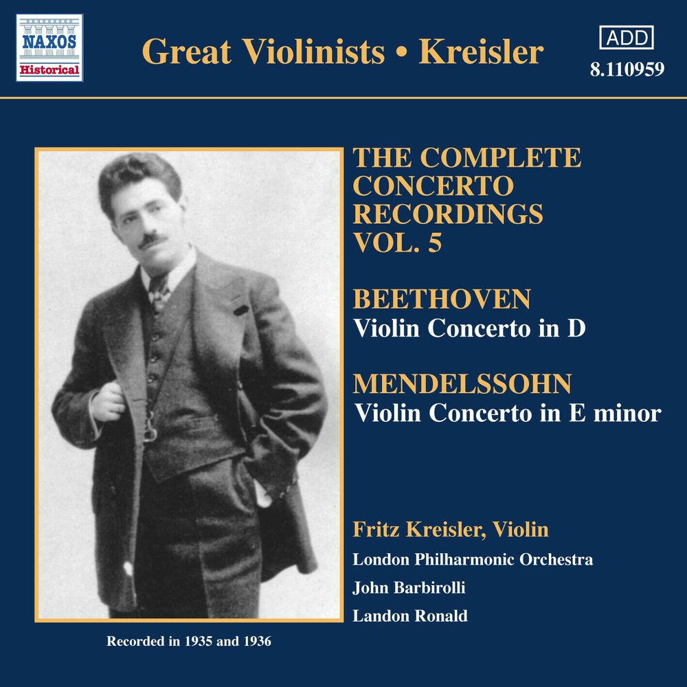 Релиз Beethoven / Mendelssohn: Violin Concertos (Kreisler) (1935-1936)