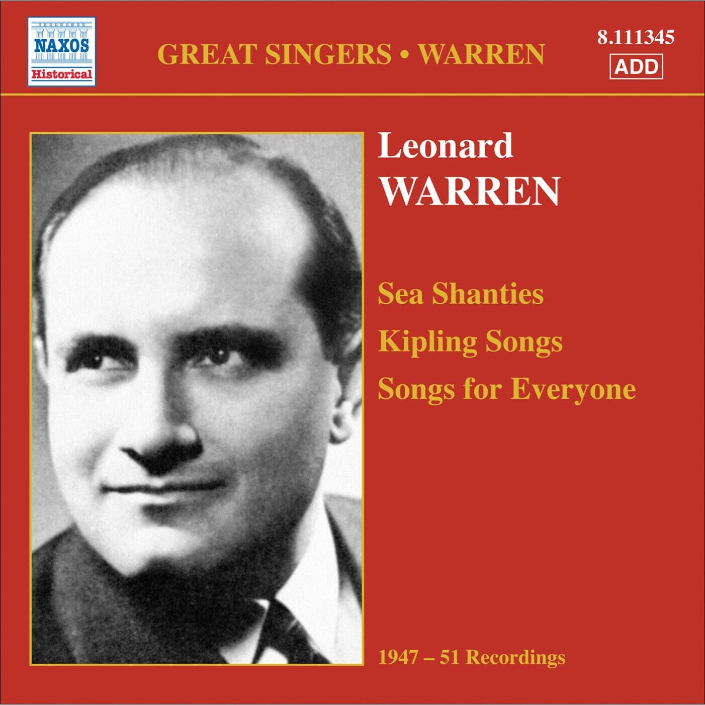 Релиз Warren, Leonard: Sea Shanties - Kipling Songs - Songs for Everyone (1947-1951)