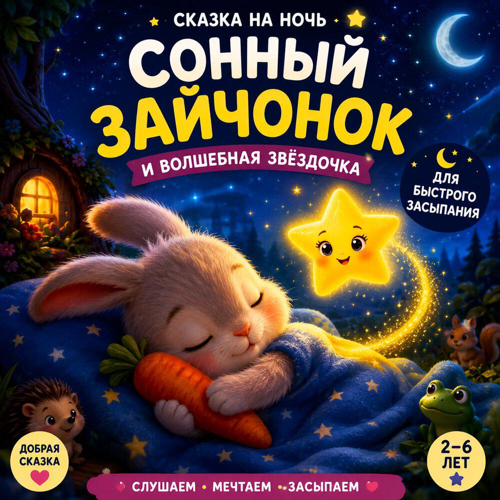 Релиз Сонный Зайчонок и Волшебная Звёздочка Сказка на Ночь Для Быстрого Засыпания Малыша