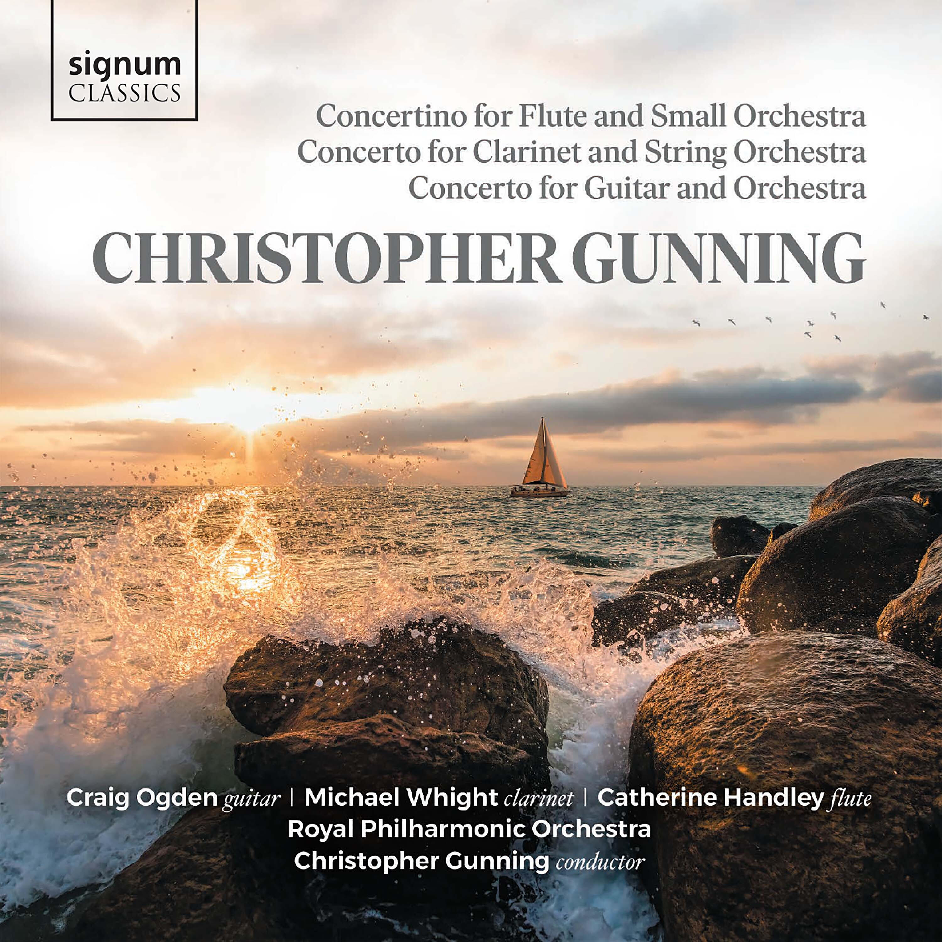 Релиз Christopher Gunning: Concertino for Flute and Small Orchestra; Concerto for Clarinet & String Orchestra; Concerto for Guitar and Orchestra