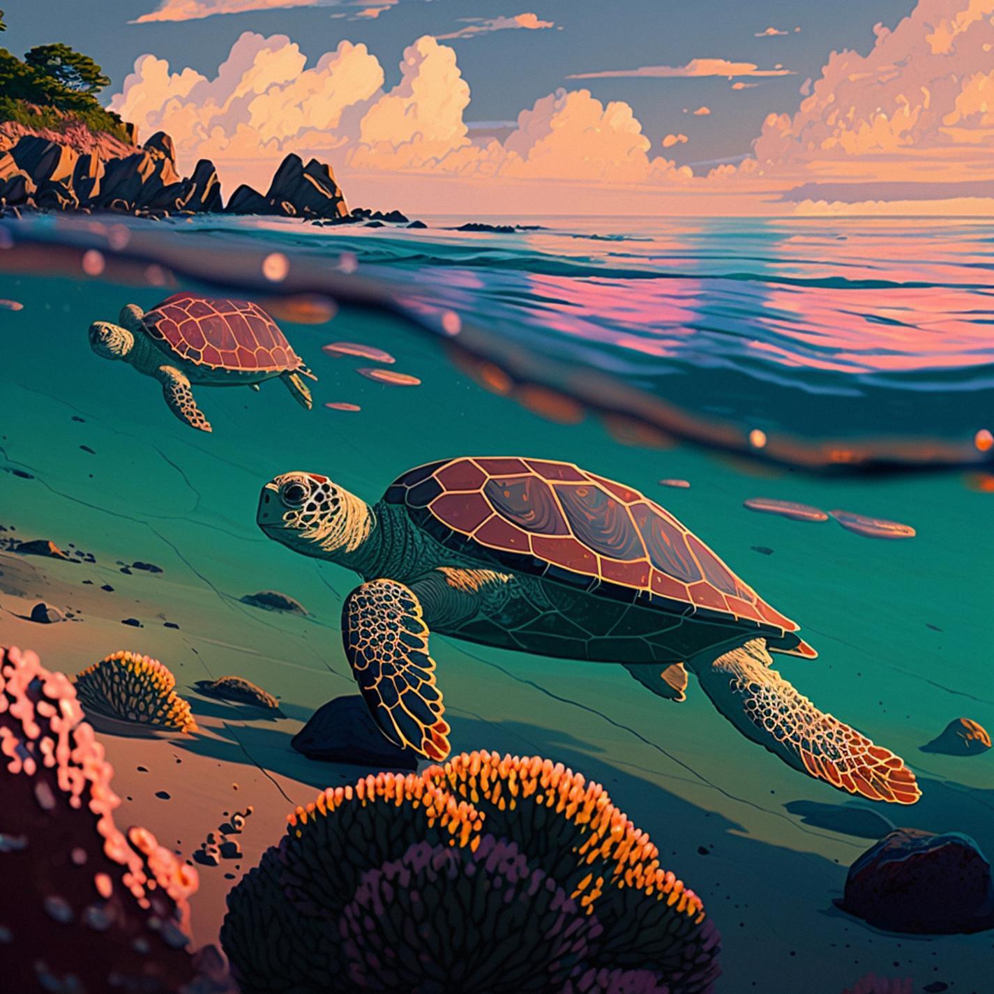 Релиз Sunset Sea Turtles