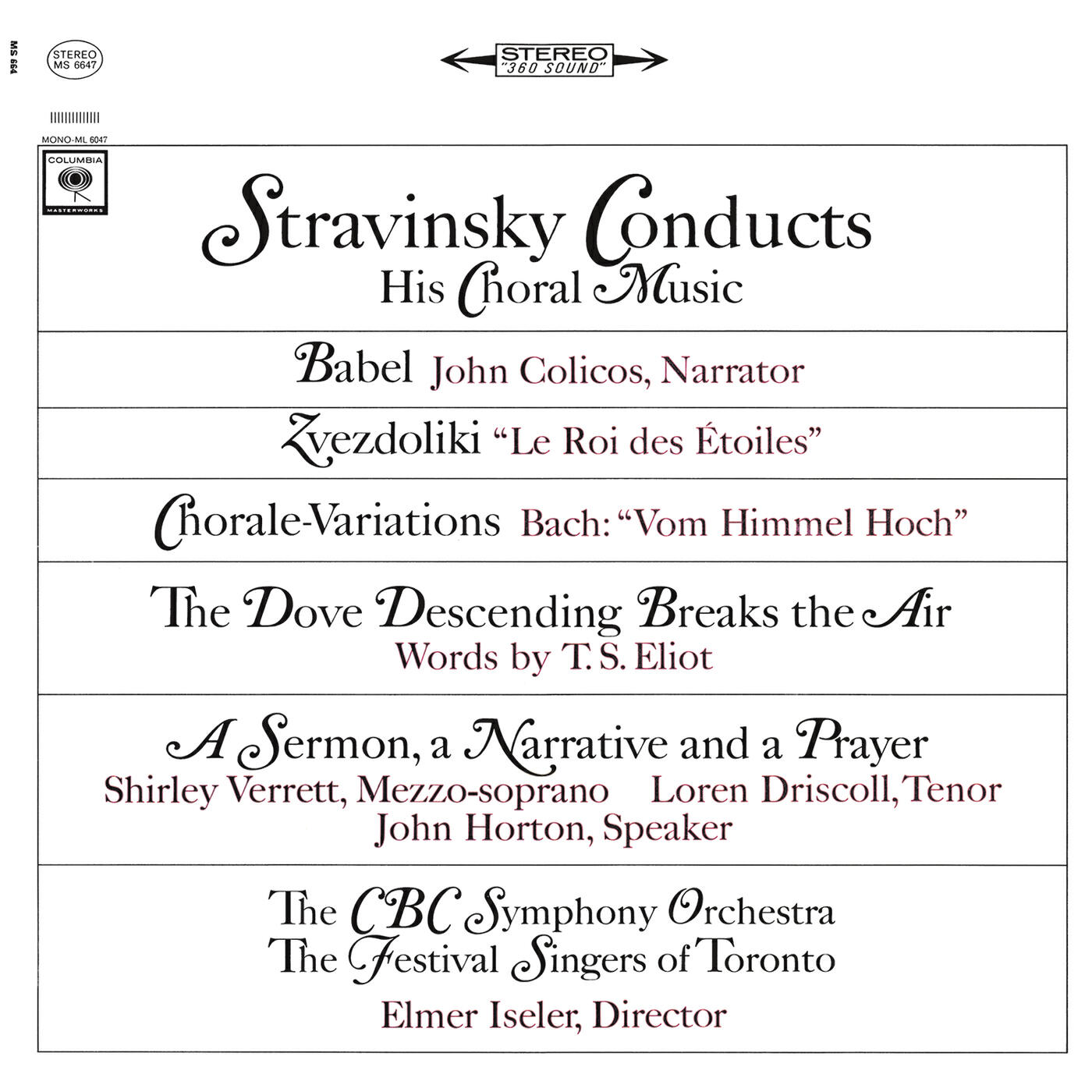 Релиз Stravinsky Conducts His Choral Music