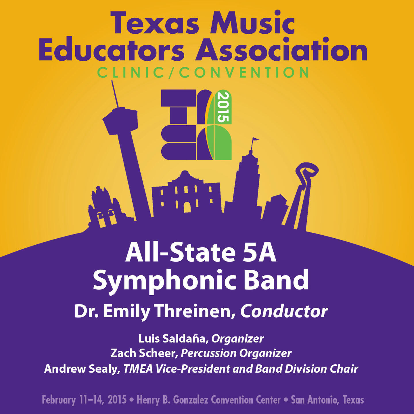 Релиз 2015 Texas Music Educators Association (TMEA): All-State 5A Symphonic Band [Live]