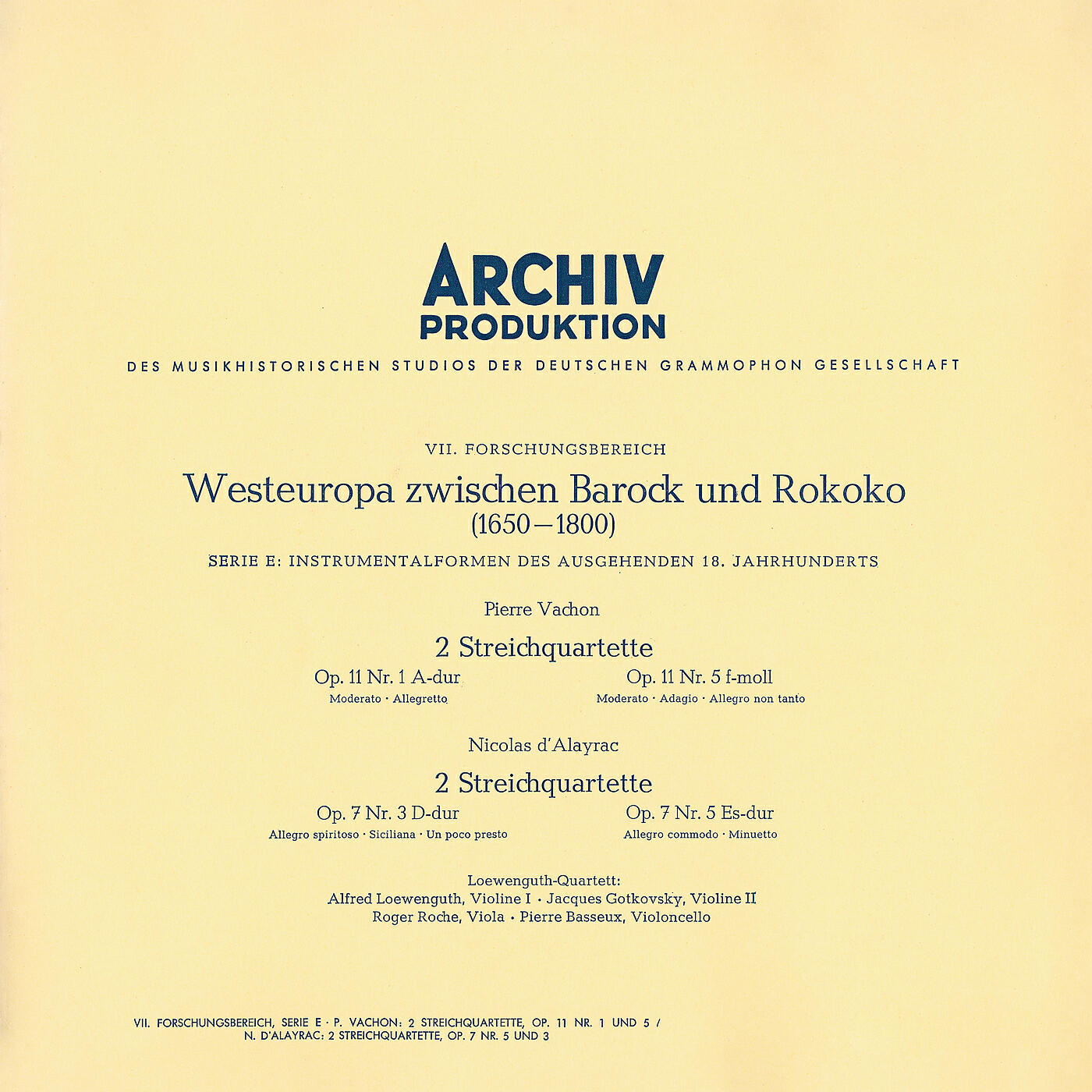 Релиз Vachon: String Quartet In A, Op.11 No.1; String Quartet In F Minor, Op.11 No.5 / Dalayrac: String Quartet In D, Op.7 No.3; String Quartet In E Flat Major, Op.1 No.5