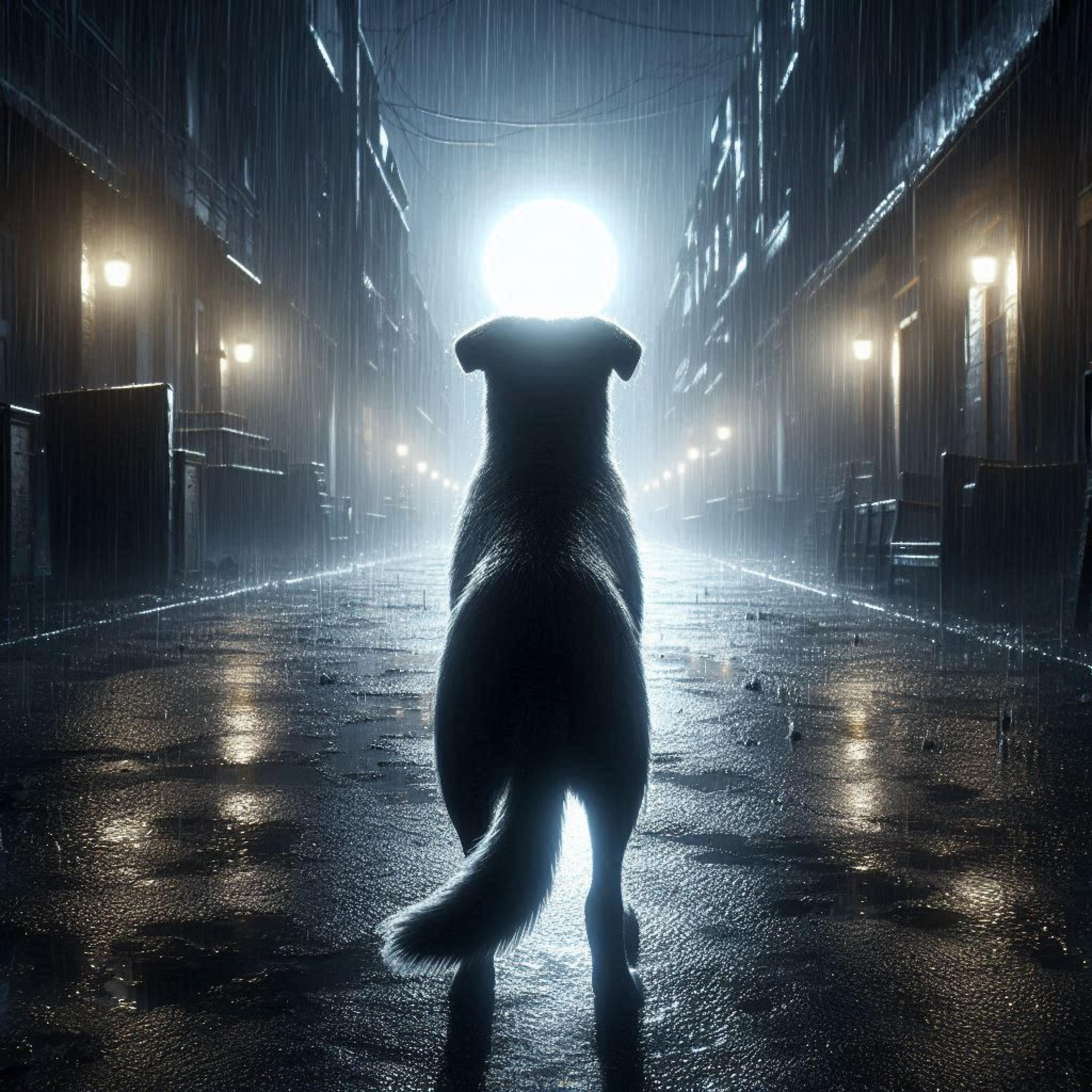 Релиз Alone Dog in rainy street