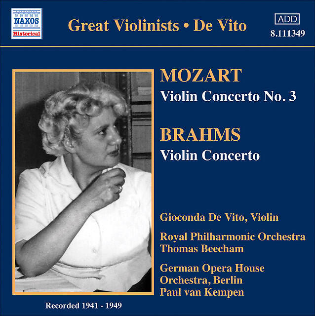 Релиз Mozart, W.A.: Violin Concerto No. 3 / Brahms, J.: Violin Concerto (De Vito, Beecham, Van Kempen) (1941, 1949)