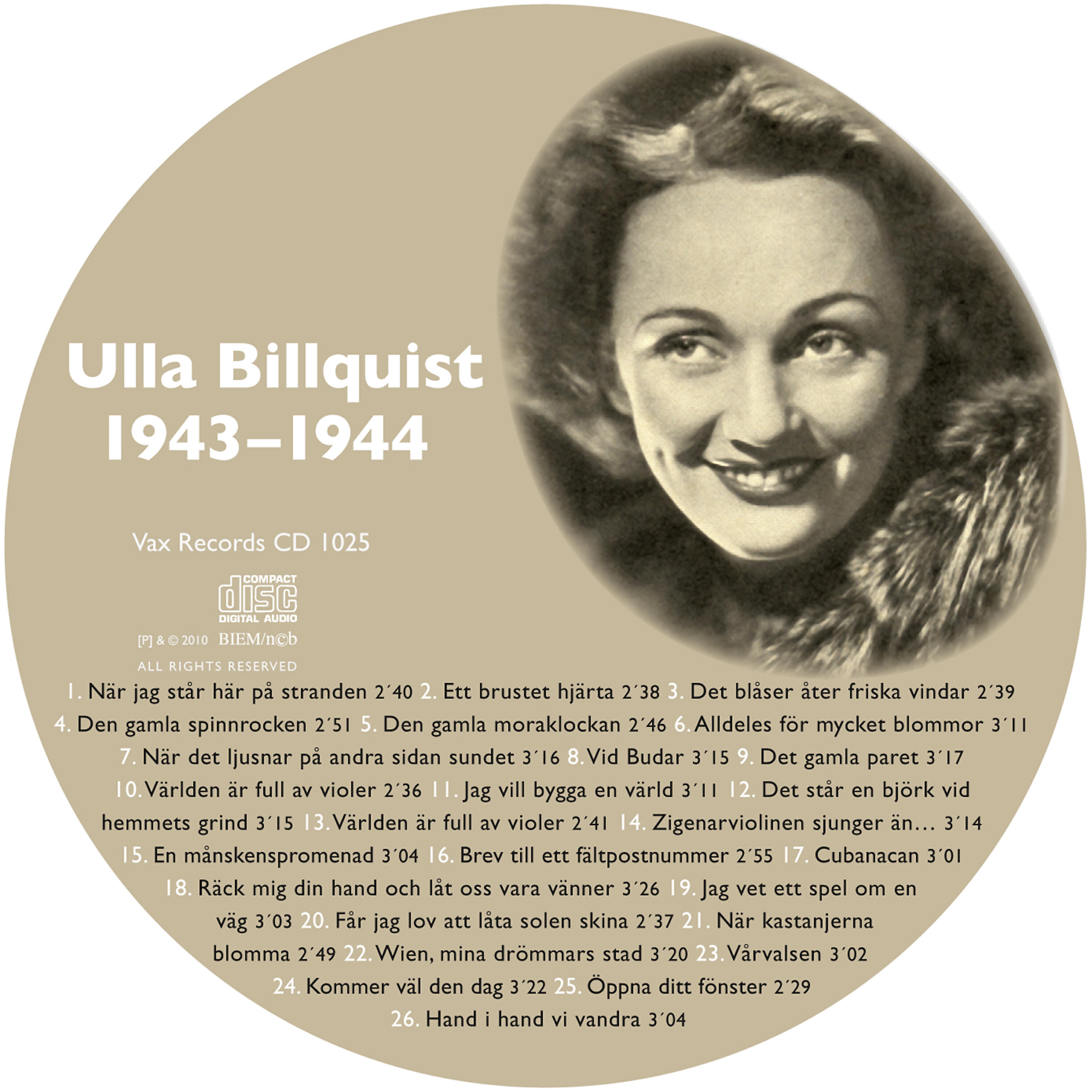 Релиз Den Kompletta Ulla Billquist 1943-1944