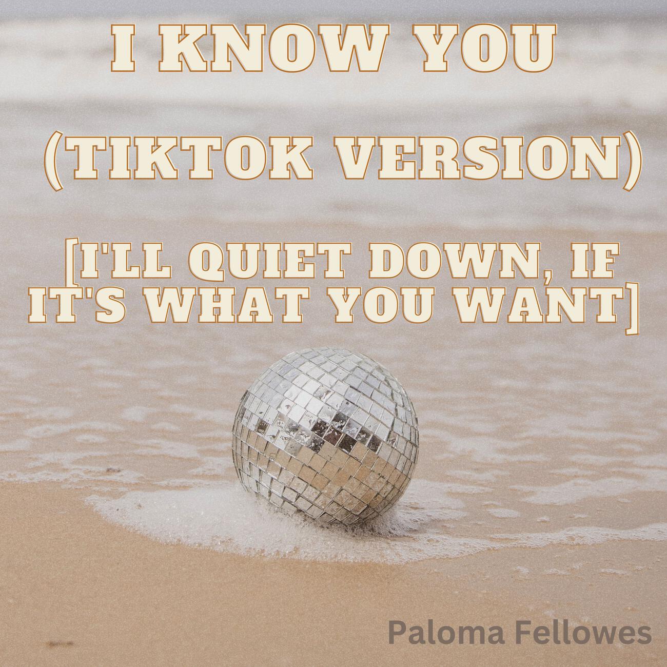 Релиз I Know You (TikTok Version) [I'll quiet down, if it's what you want]